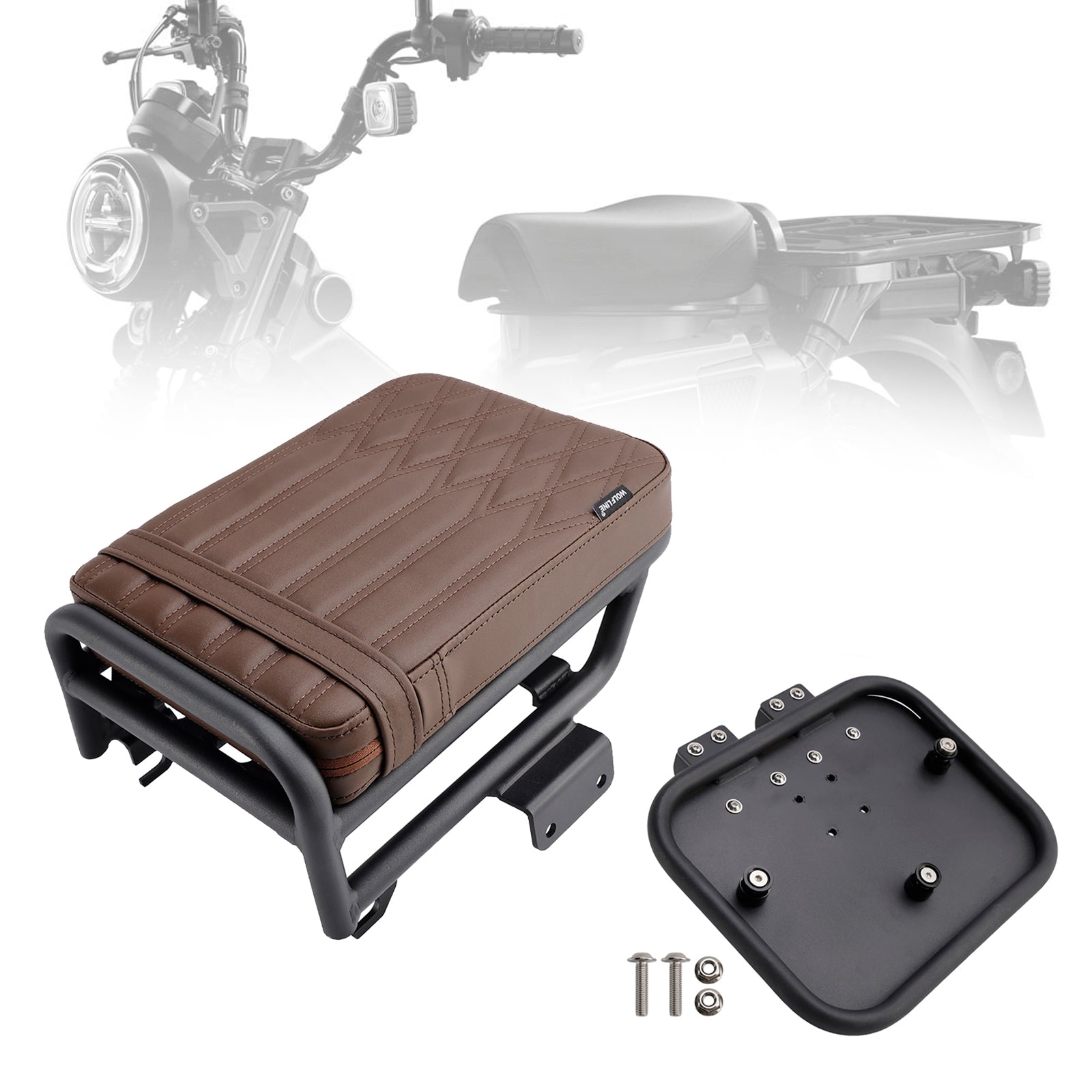 2020-2023 For Honda Ct 125 Huntercub Passenger Seat W/ Saddlebag Bracket Kit Black