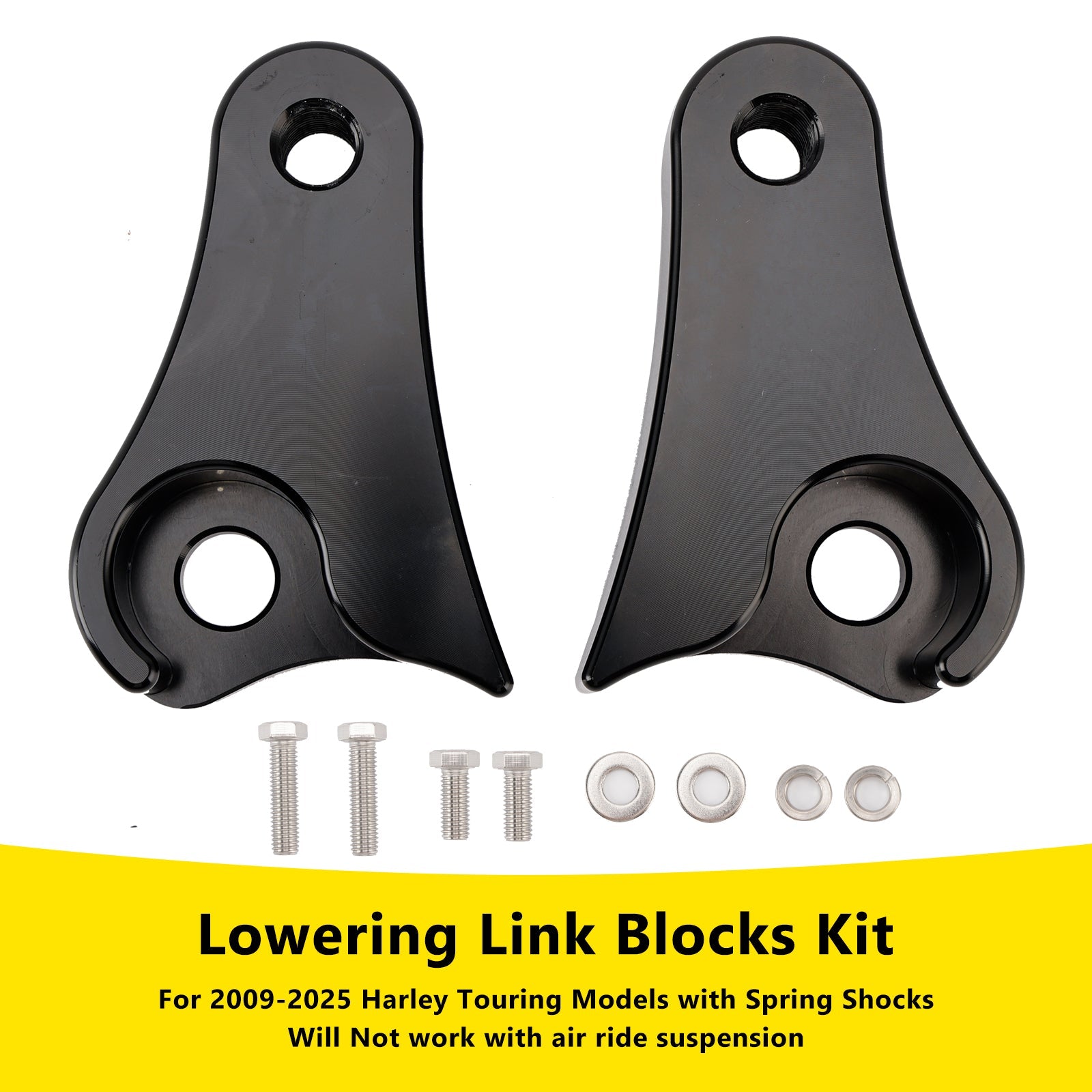 2009-2025 Touring Street Glide Road King Electra 1.5" Lowering Link Blocks Kit