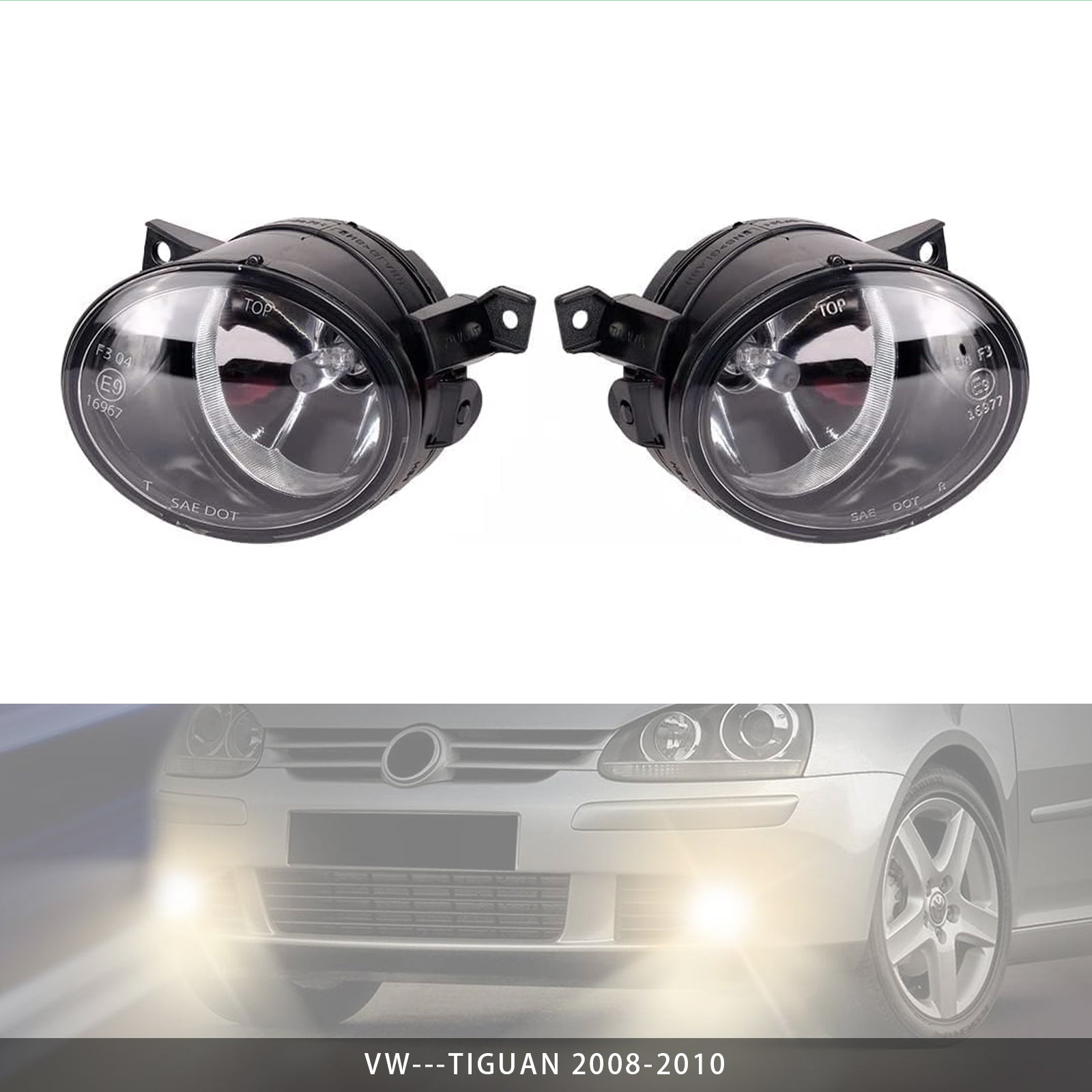 Pair Front Fog Light Lamps For Volkswagen GOLF MK5 GTI Version 2004-2009