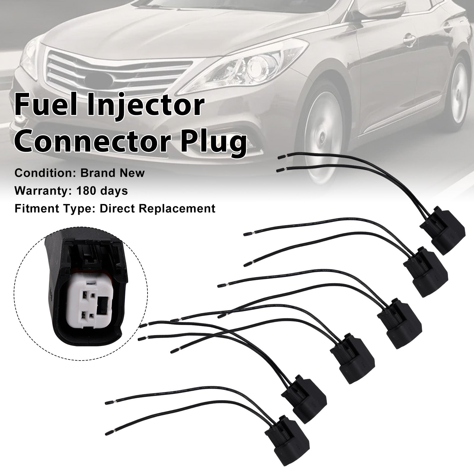 6-EV6 Fuel Injector Connector Plug Clip Pigtail Quick Disconnect Fit Hyundai