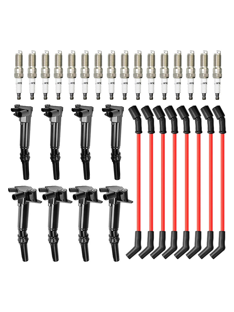8 Ignition Coil+16 Spark Plug+8 Wires UF834 UF865 For Ford F-250 F-350 E-450