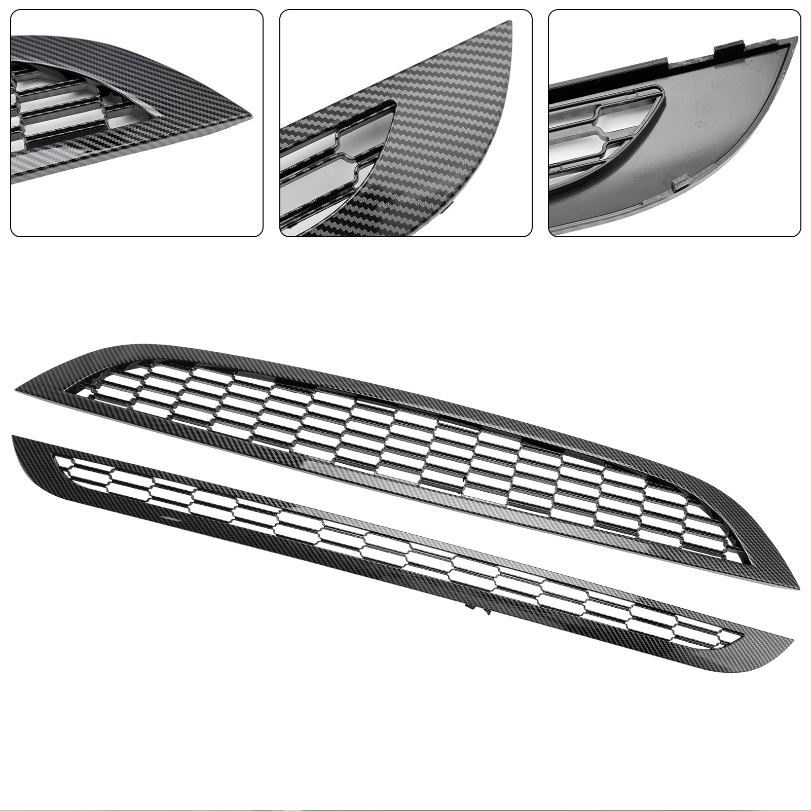 2PCS Honeycomb Mesh Front Grille Grill Fit Mini Cooper R50 R52 R53 2002-2006