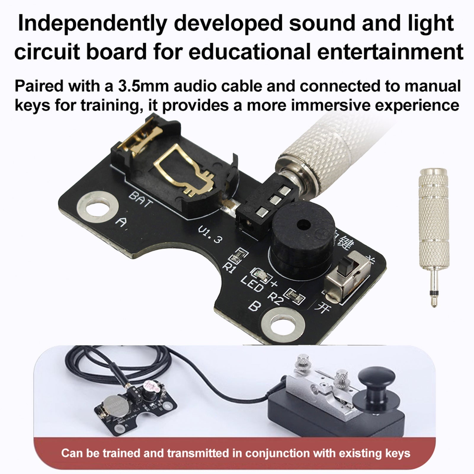 Morse Code CW Transmission Training Key Sound Light Circuit Board For Manual Key