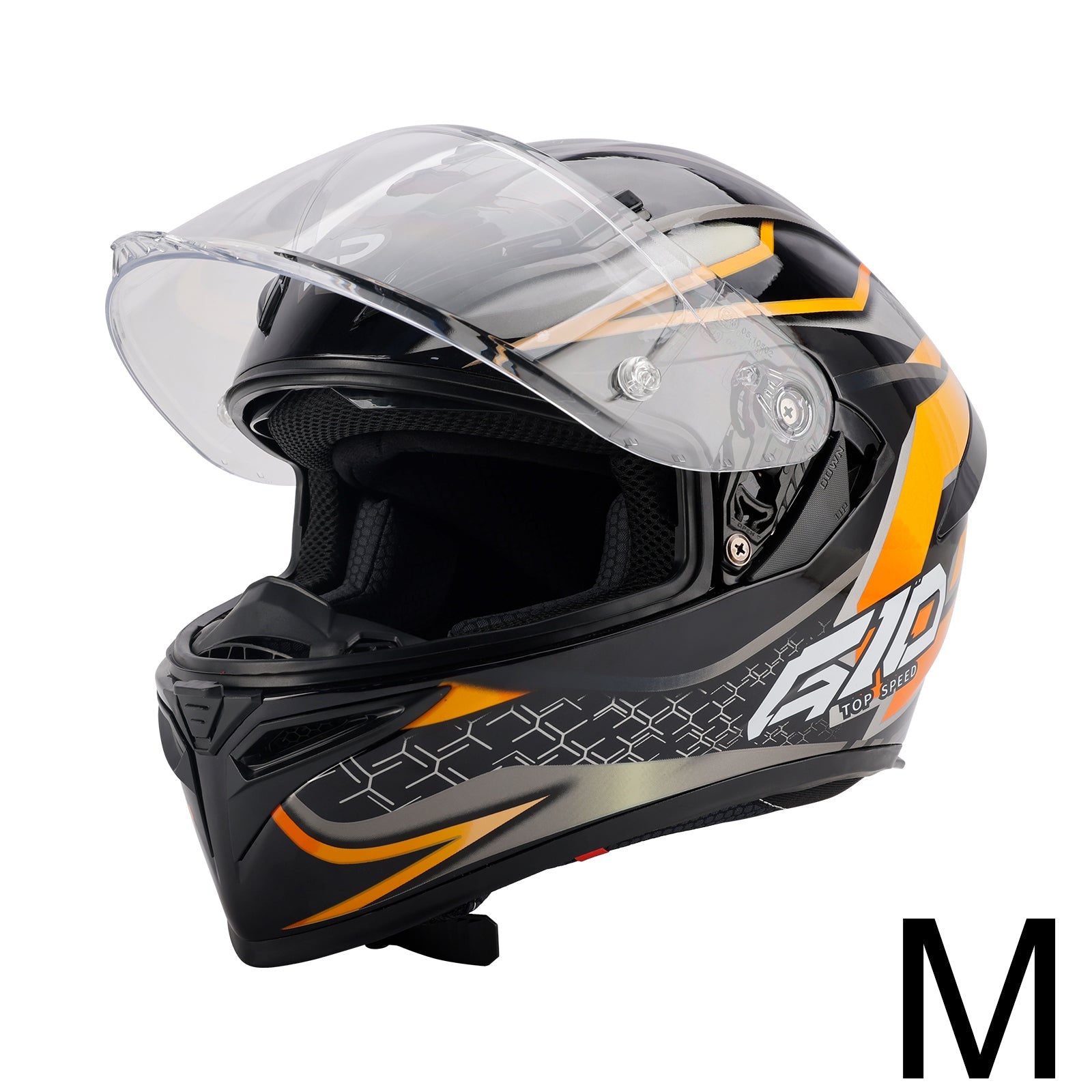 DOT Motorcycle Helmet Adult Street Full Face Orange