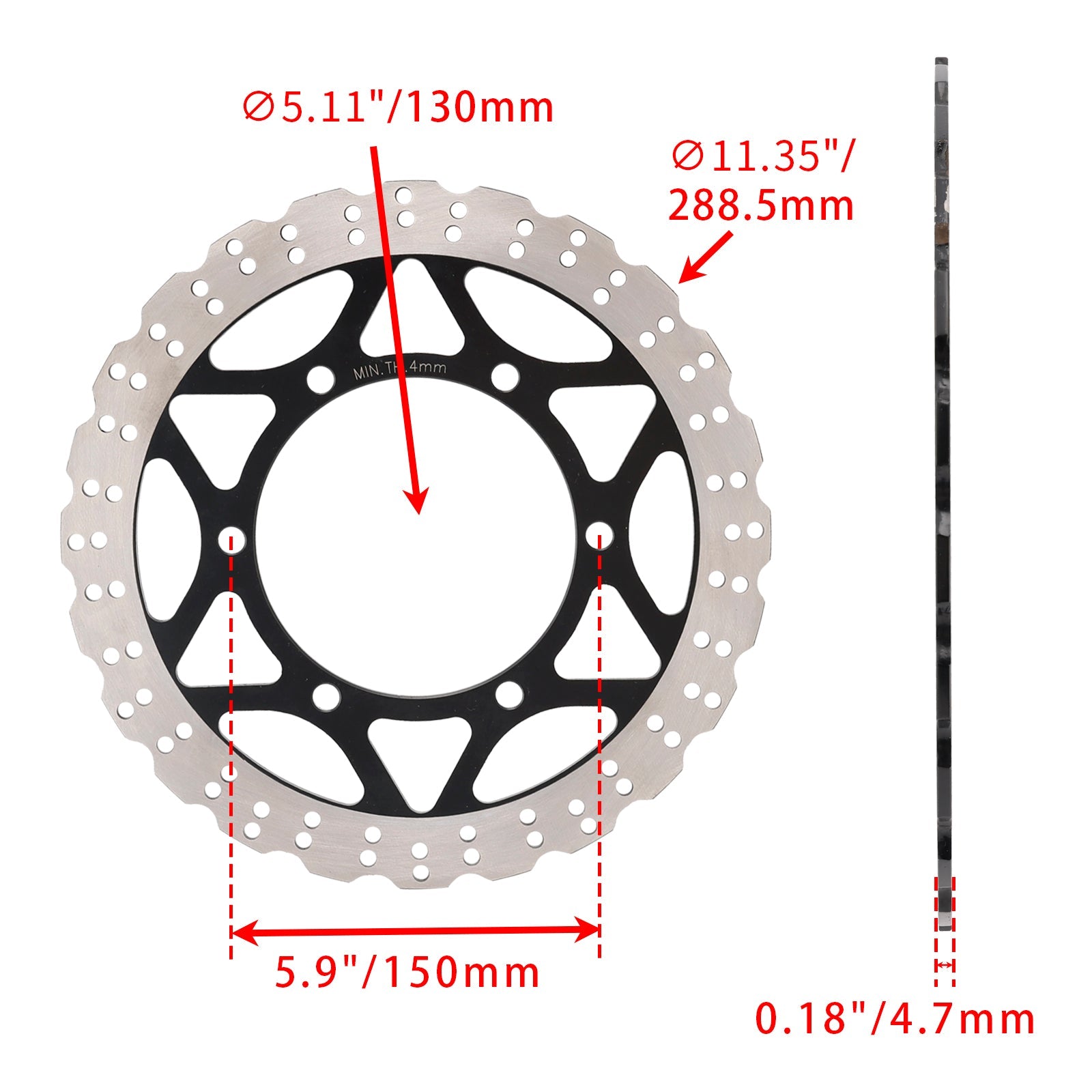 Front Solid Brake Disc Rotor For Kawasaki Ninja 250 R EX250 2008 - 2012