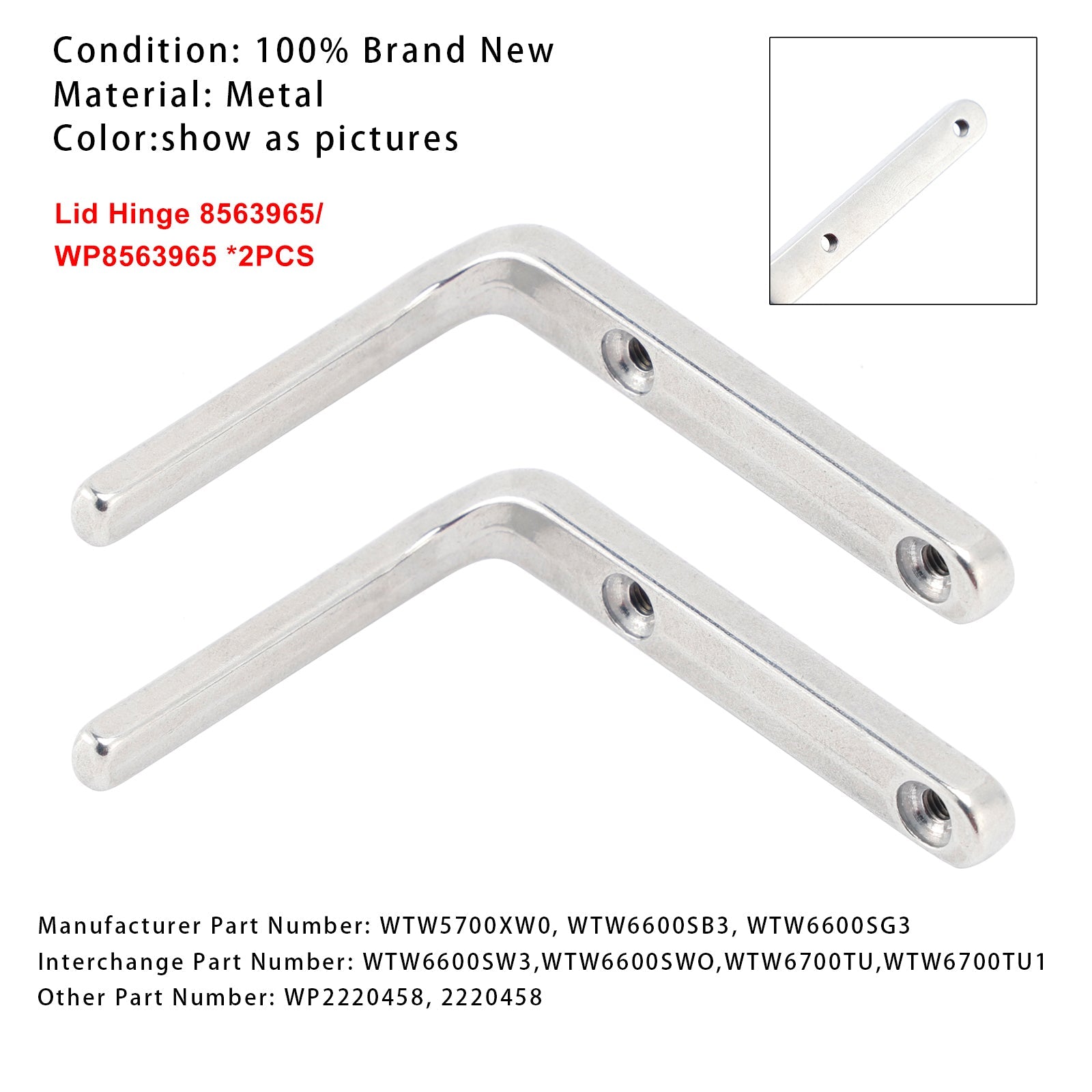 8572974 Hinge For Washing Machine 2PCS