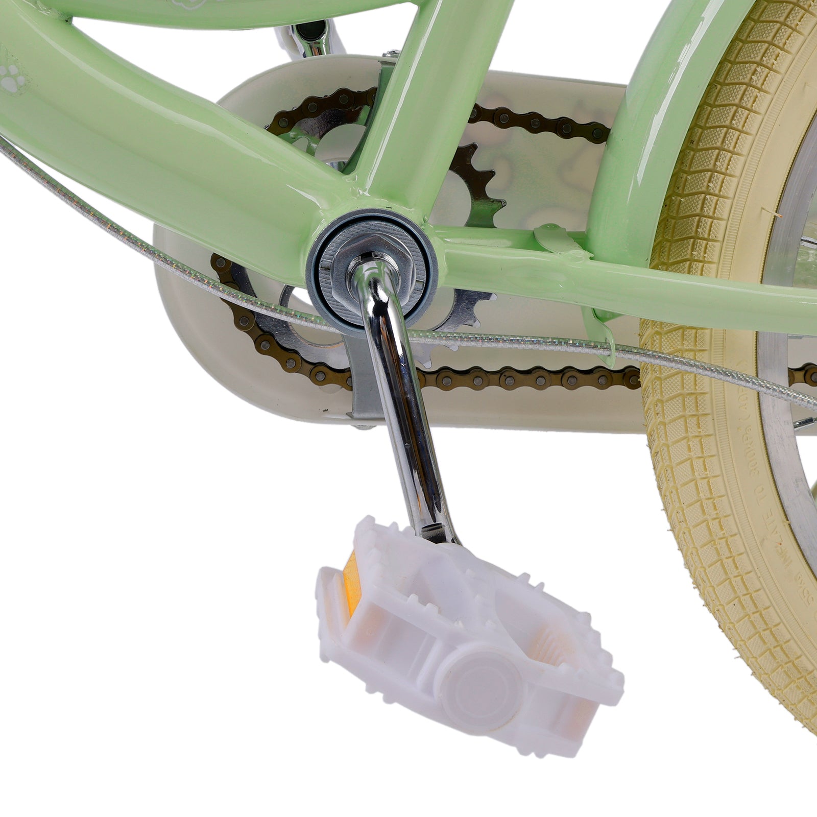 18" Child Bicycle Girls Bike with auxiliary wheels & Rack & Basket Green