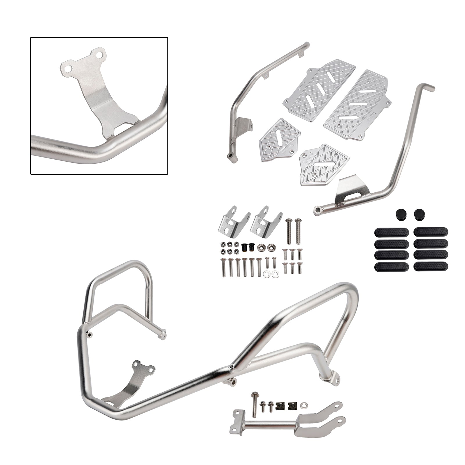 2022-2025 Honda Adv350 Upper Lower Kit Engine Guard Frame Crash Bar Silver