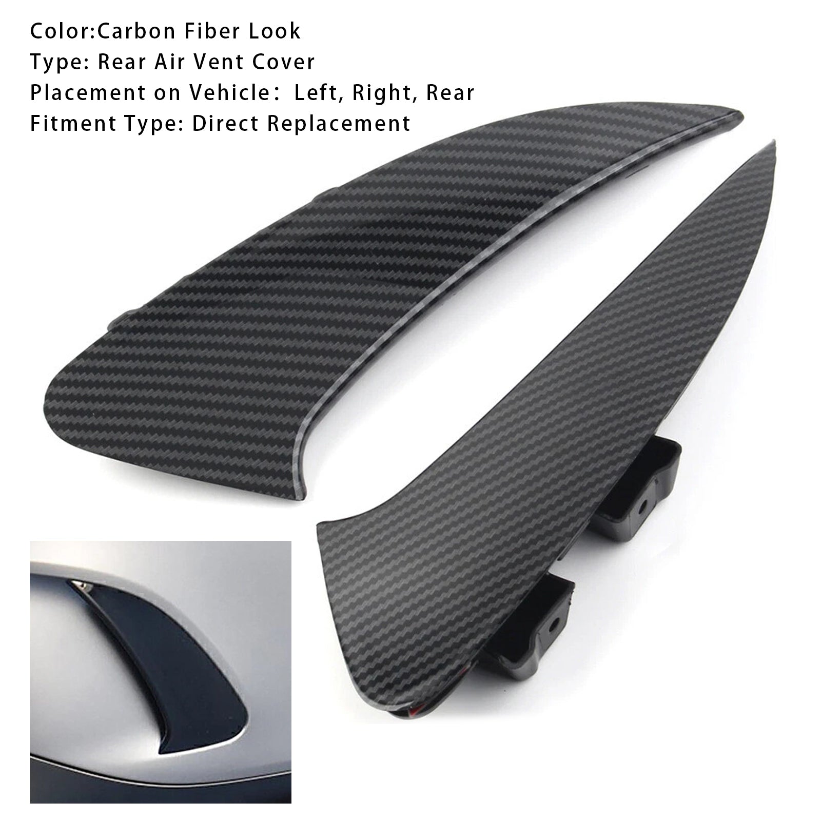 2020+ Benz CLA C118 CLA45 AMG Carbon Look Rear Air Vent Cover For