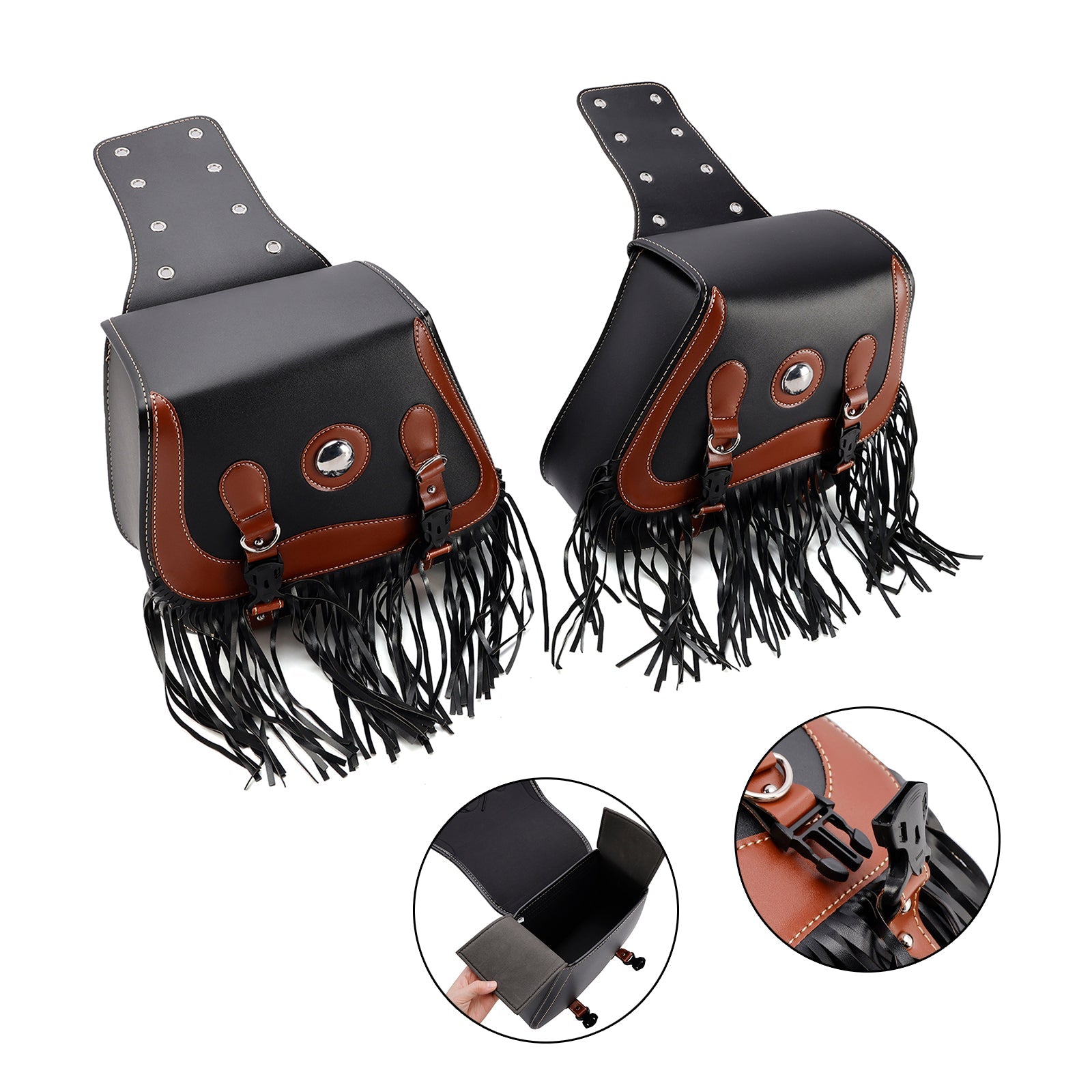 Tail Bag Side Saddlebag Tail Bag Luggage Pouch Storage Black 26L For Motorbike