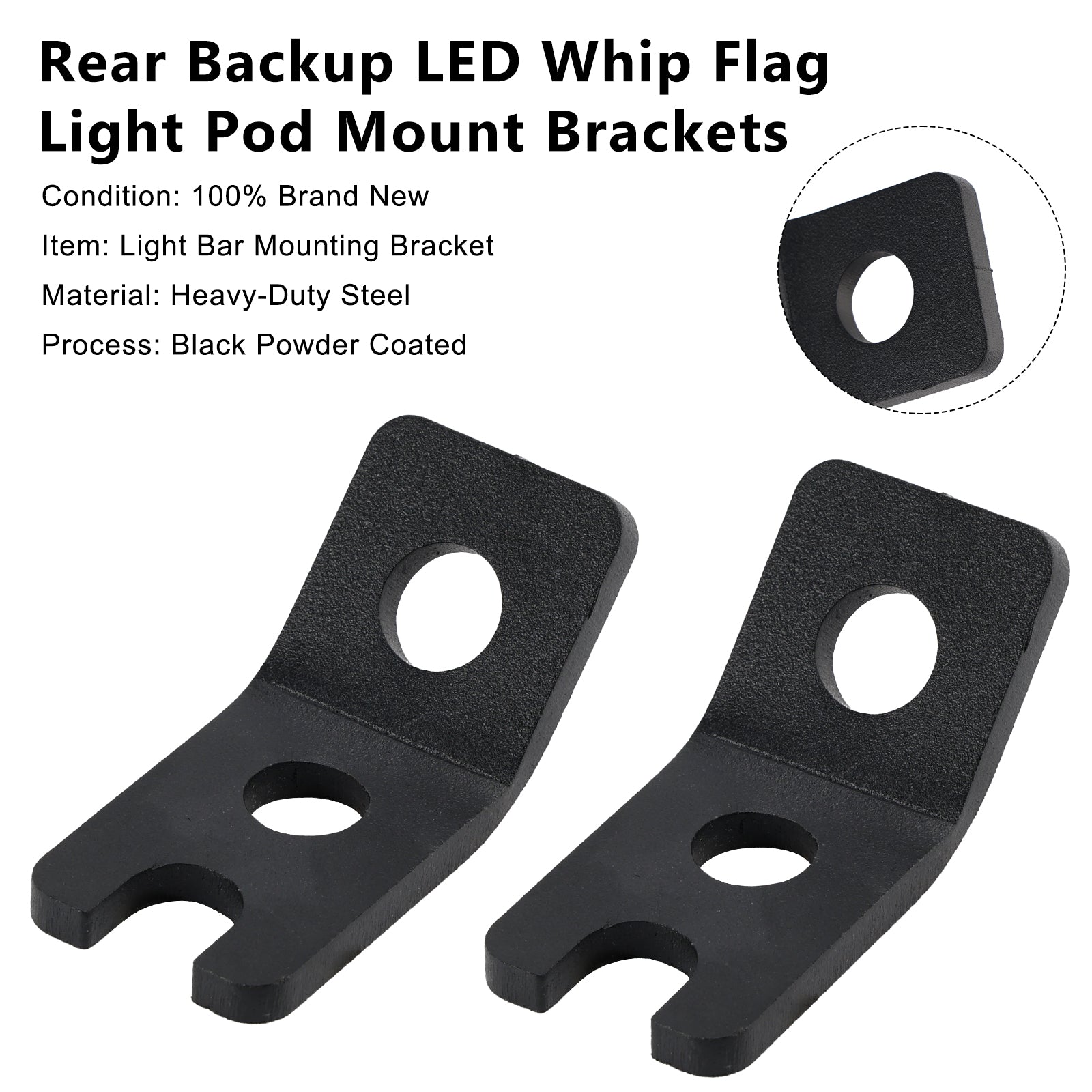 Rear Backup LED Whip Flag Light Pod Mount Brackets For Polaris RZR XP 1000 900