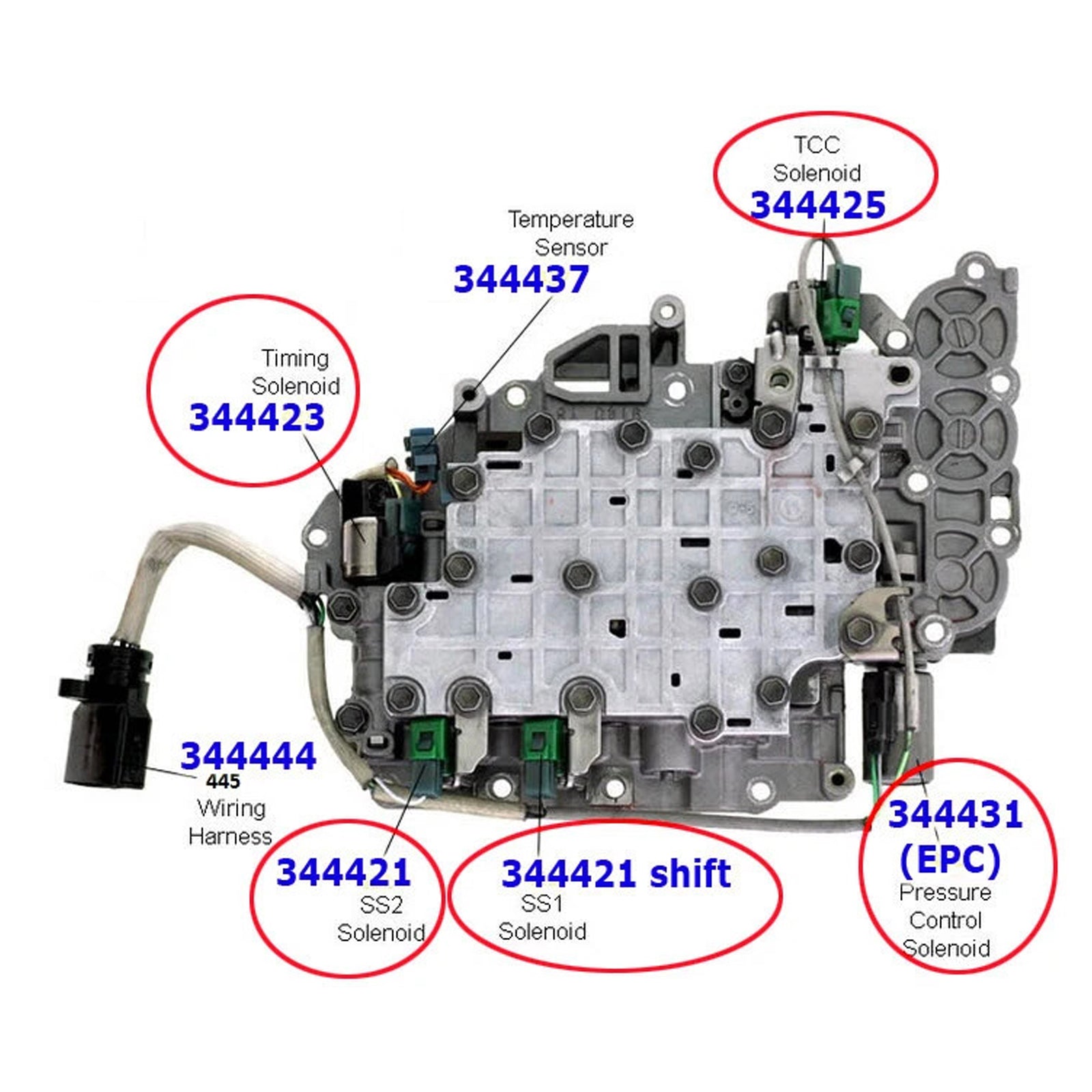 Ford Toyota Chevy Suzuki 5PCS U440E AW80-40LE Transmission Solenoid Shift Kit