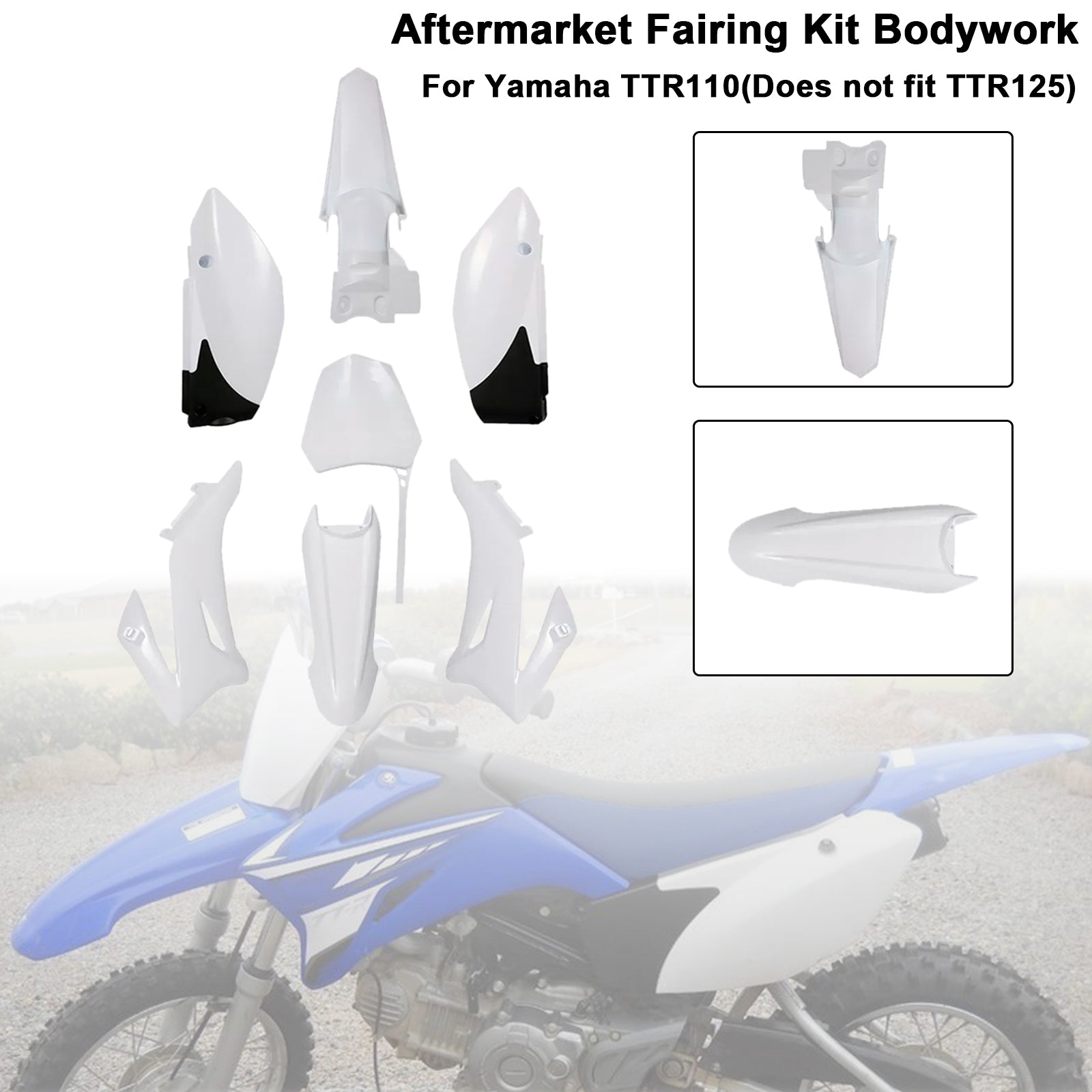 Yamaha TTR110 DIRT BIKE Body Plastic Kit Fender Fairing