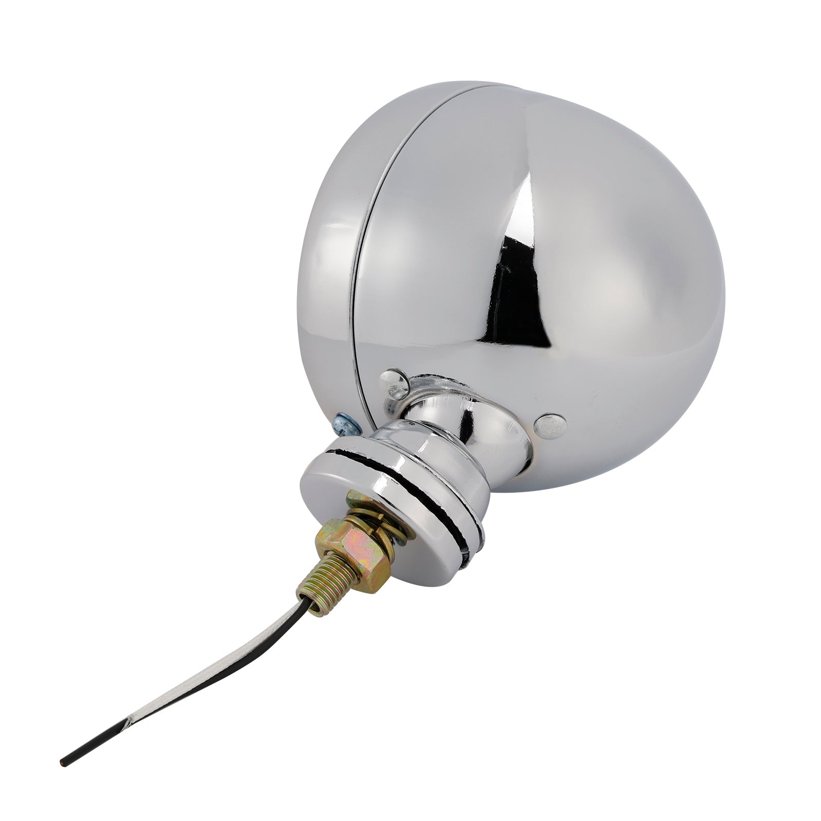 Motorcycle Beam Headlight Fog Lamp Custom Chrome #D20 For Racer Bobber Chopper