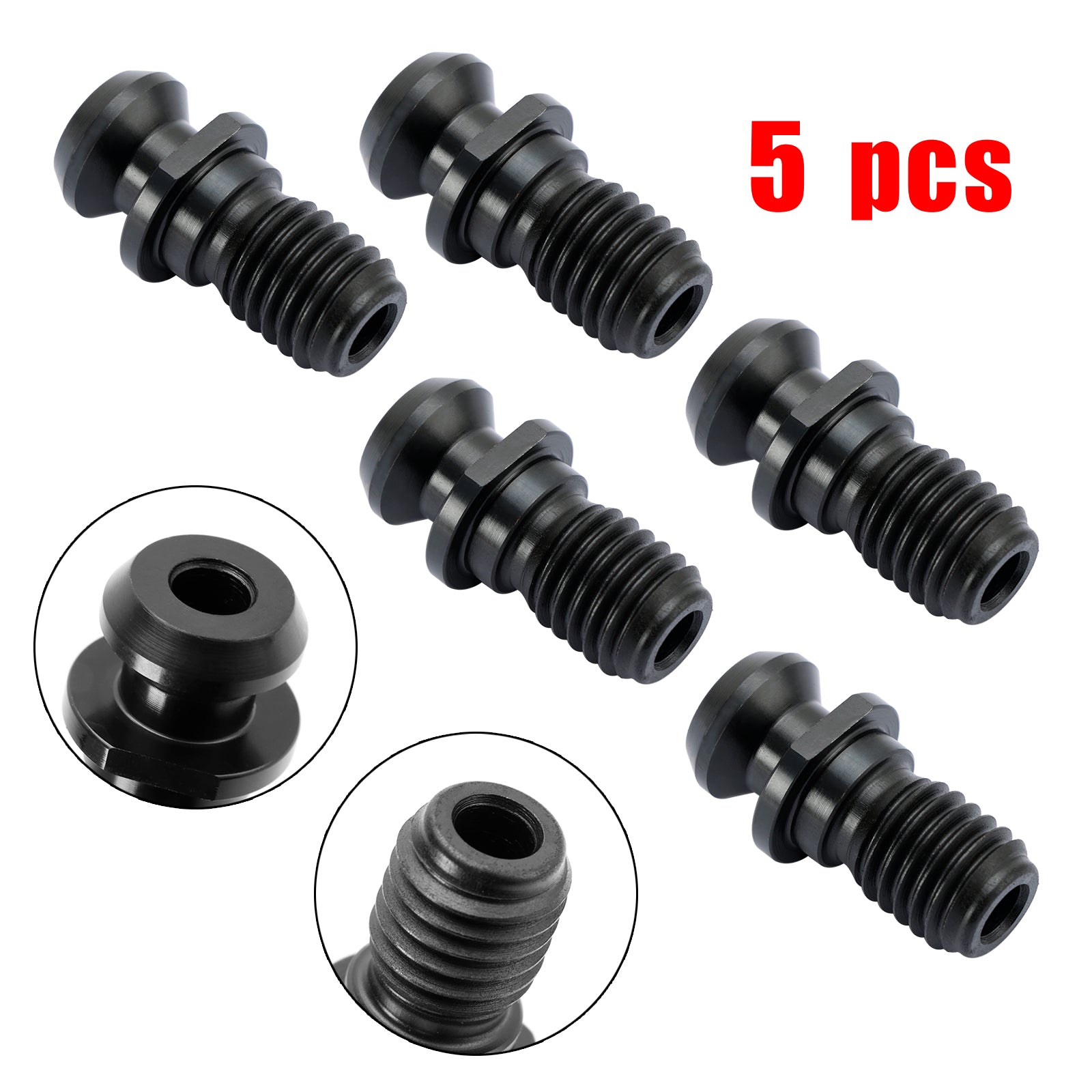 5 Pcs CAT40 45~ 0.740" Pull Stud Retention Knob Fits Mazak Fadal CNC Black