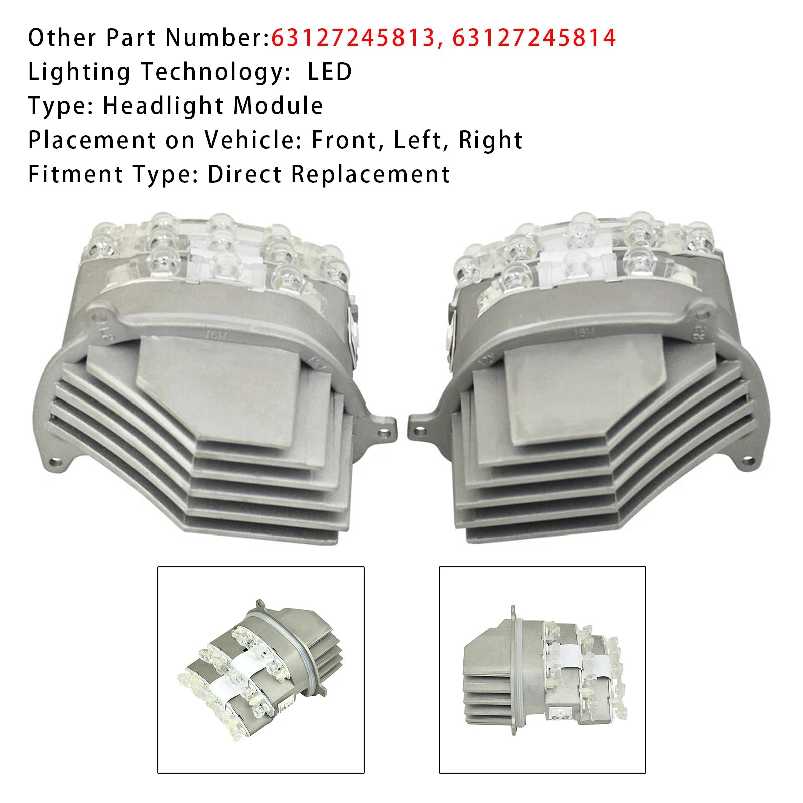 2x Turn Signal Headlight Control Unit Module 63127245813 14 For BMW 3 E90 E91