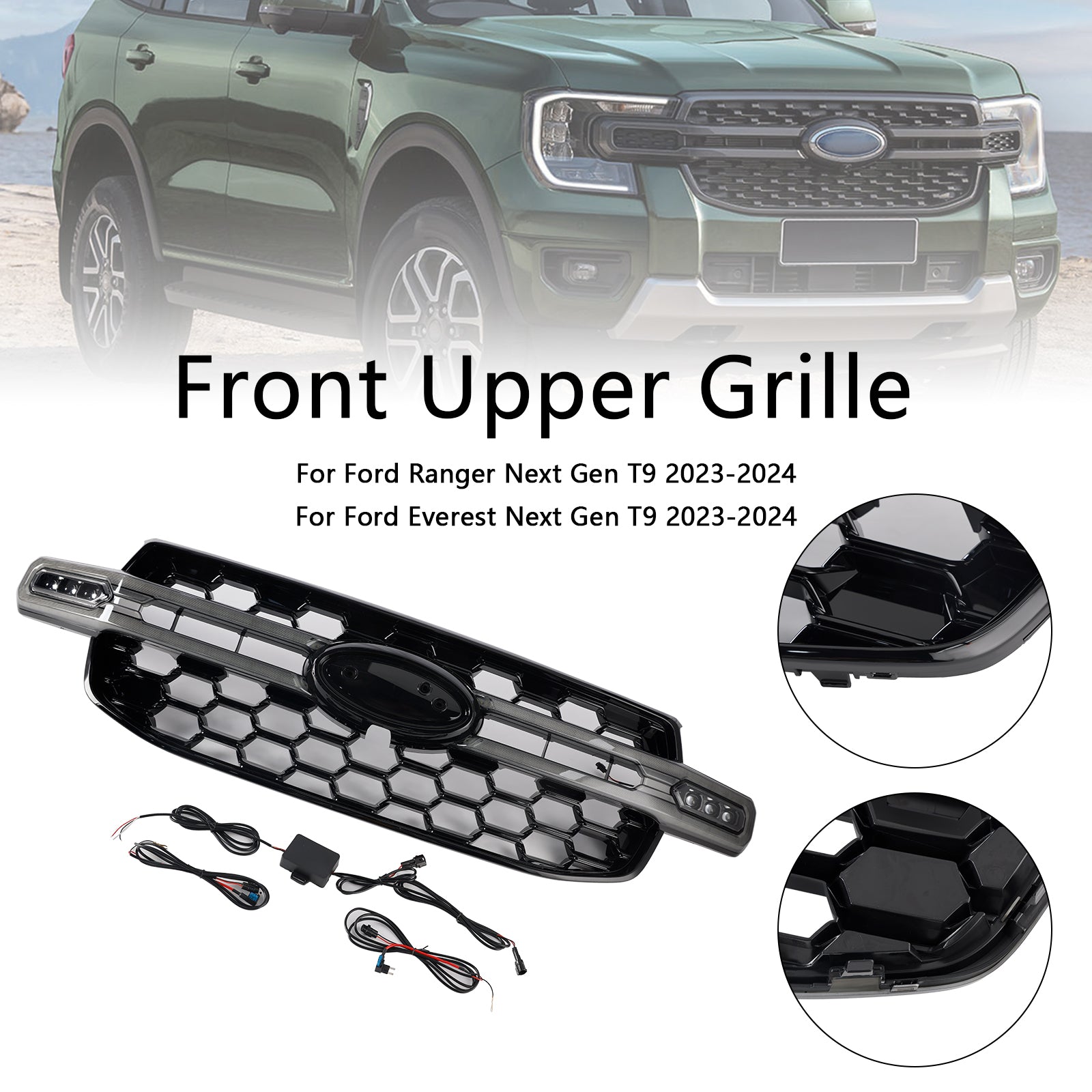 Front Bumper Grille Grill Fit Ford Ranger Everest Next Gen Wildtrak 2023-2025
