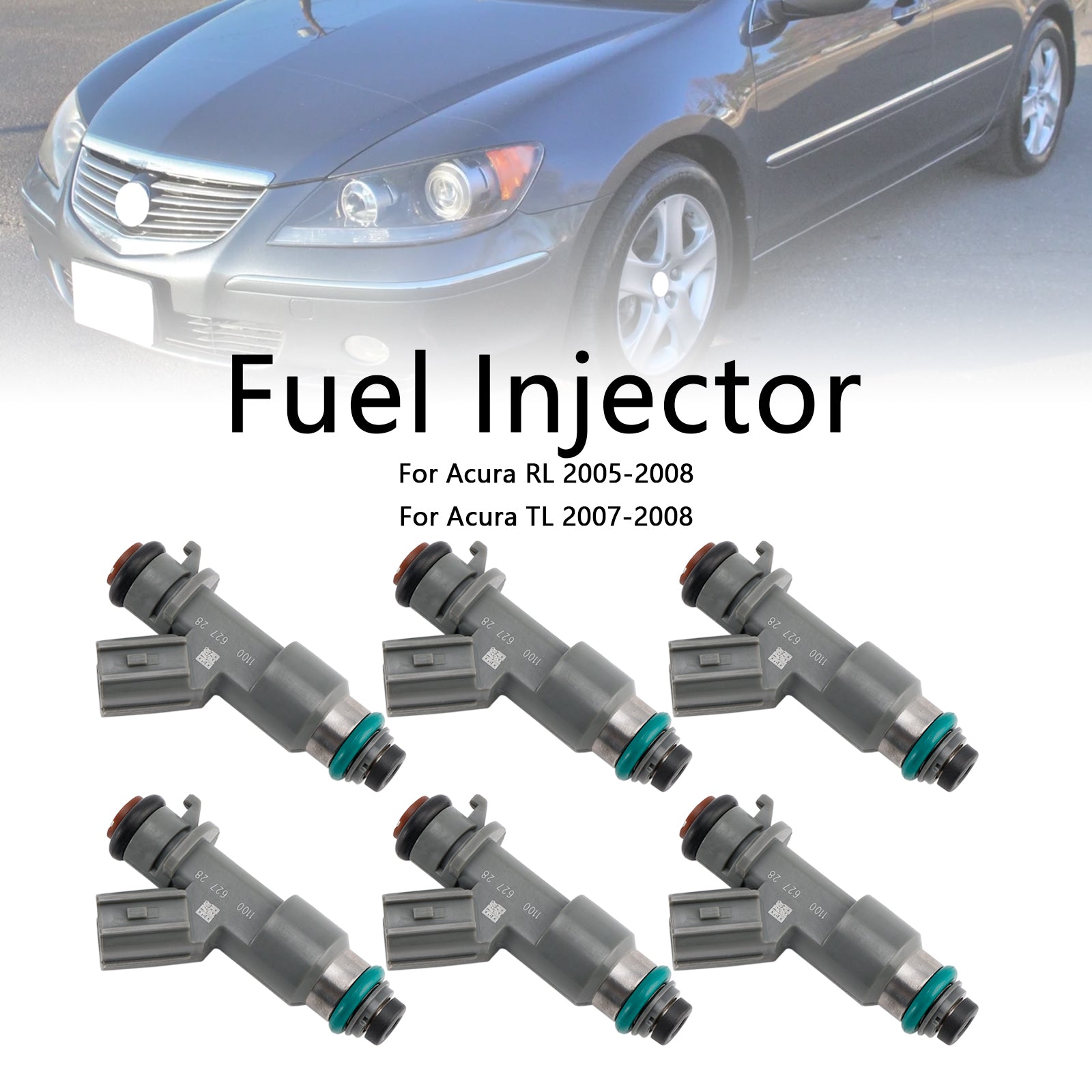 6PCS Fuel Injector 16450-RJA-A01 Fit Acura RL TL 3.5L V6 2005-2008