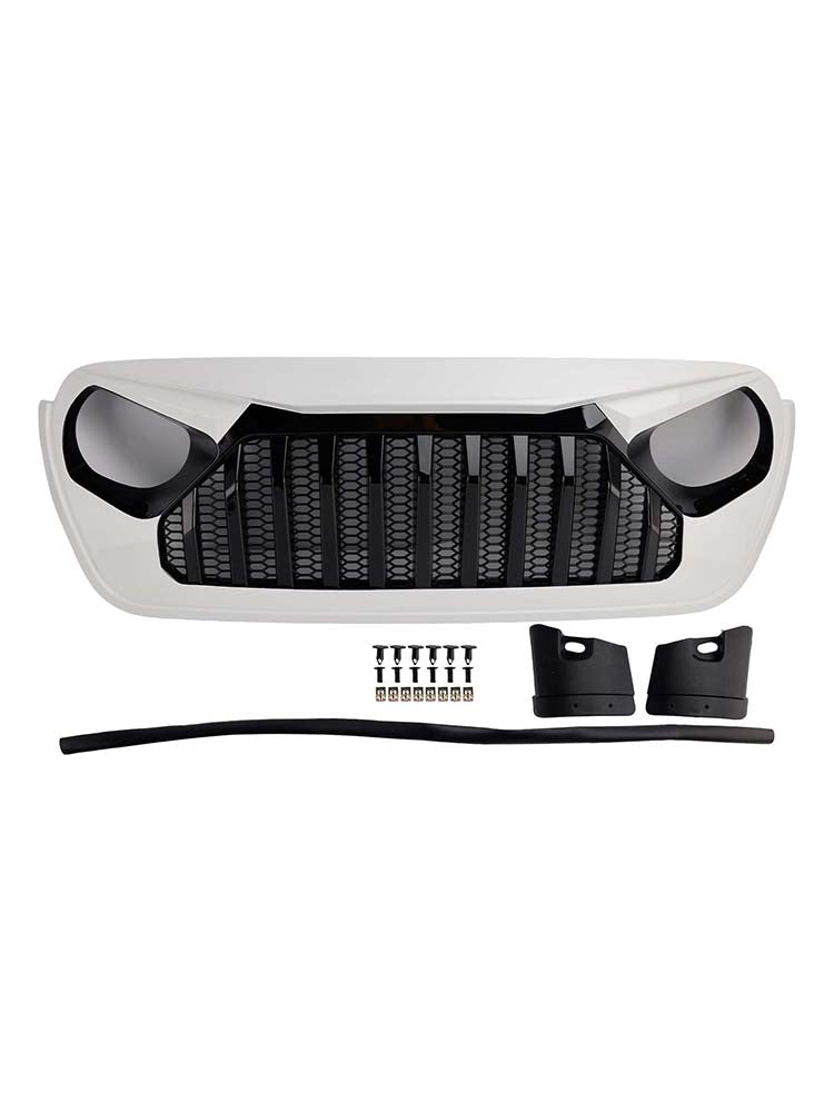 2018-2023 Fit for Jeep Wrangler JL JT White & Black Front Vader Grille Bumper Grill