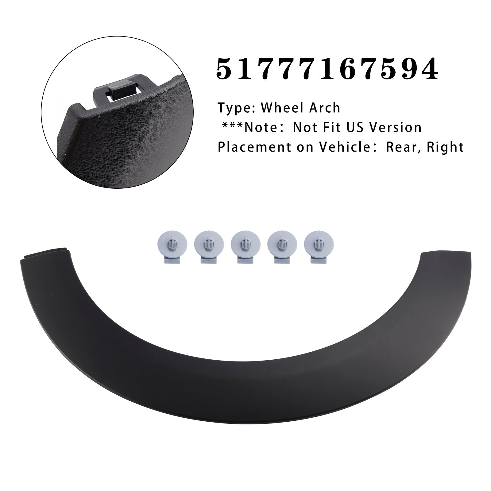 2007-2013 MINI Clubman R55 Wheel Arch Trim Cover O/S Rear (Right)