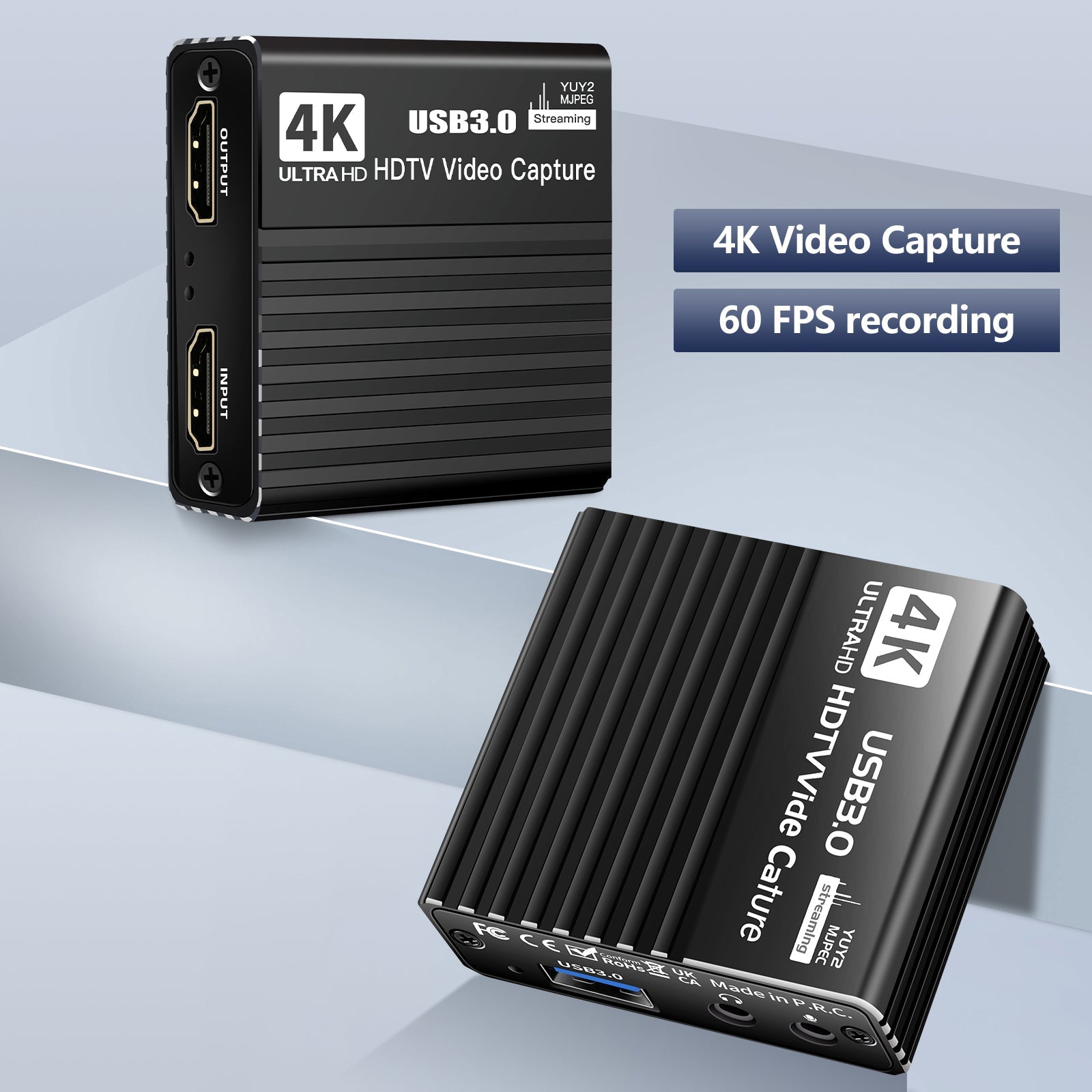 USB 3.0 Video Capture Card HDMI 4K Recording Box Game Live Broadcast Microphone