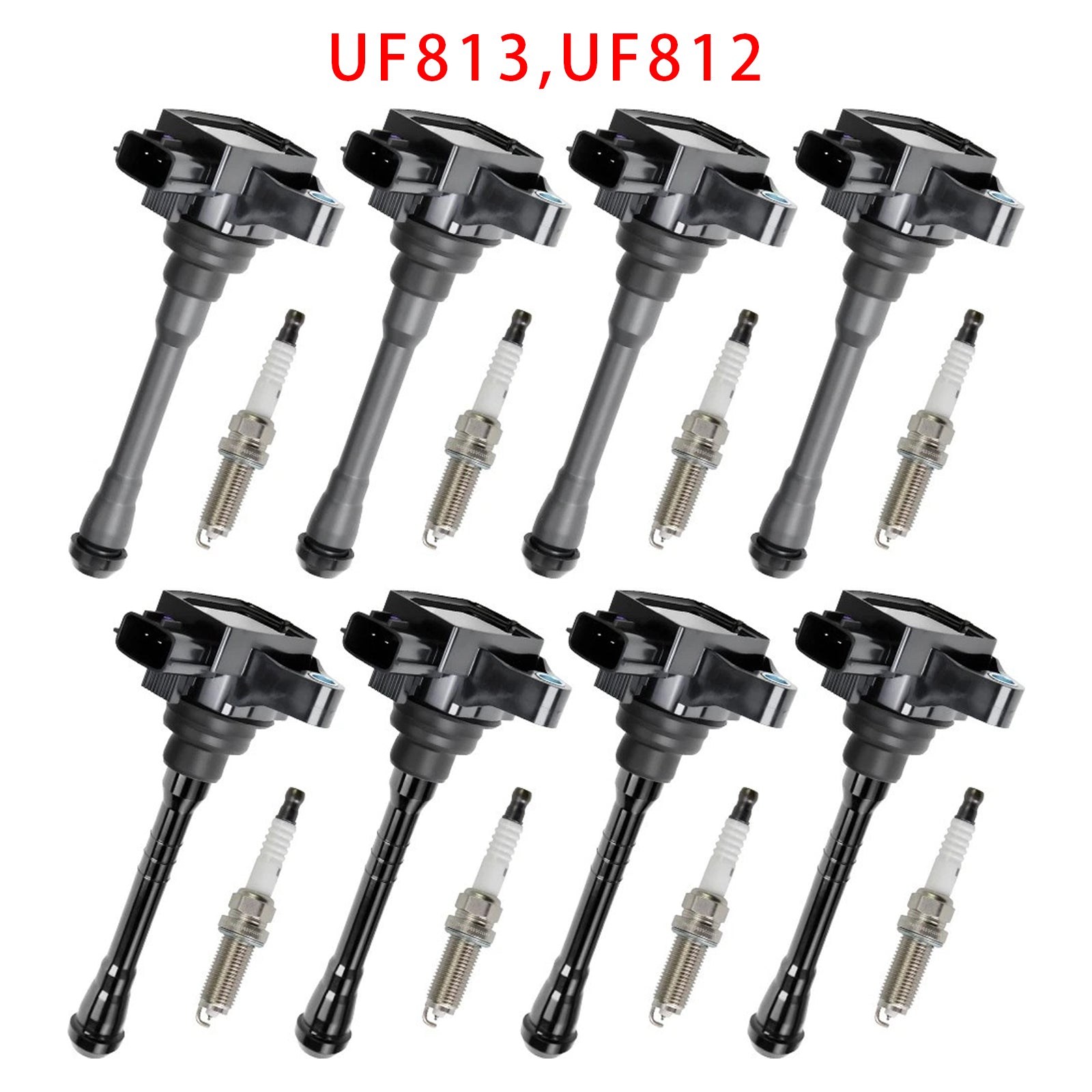 2017-2020 Nissan Titan 5.6L V8 8X Ignition Coil & Spark Plug UF812 UF813