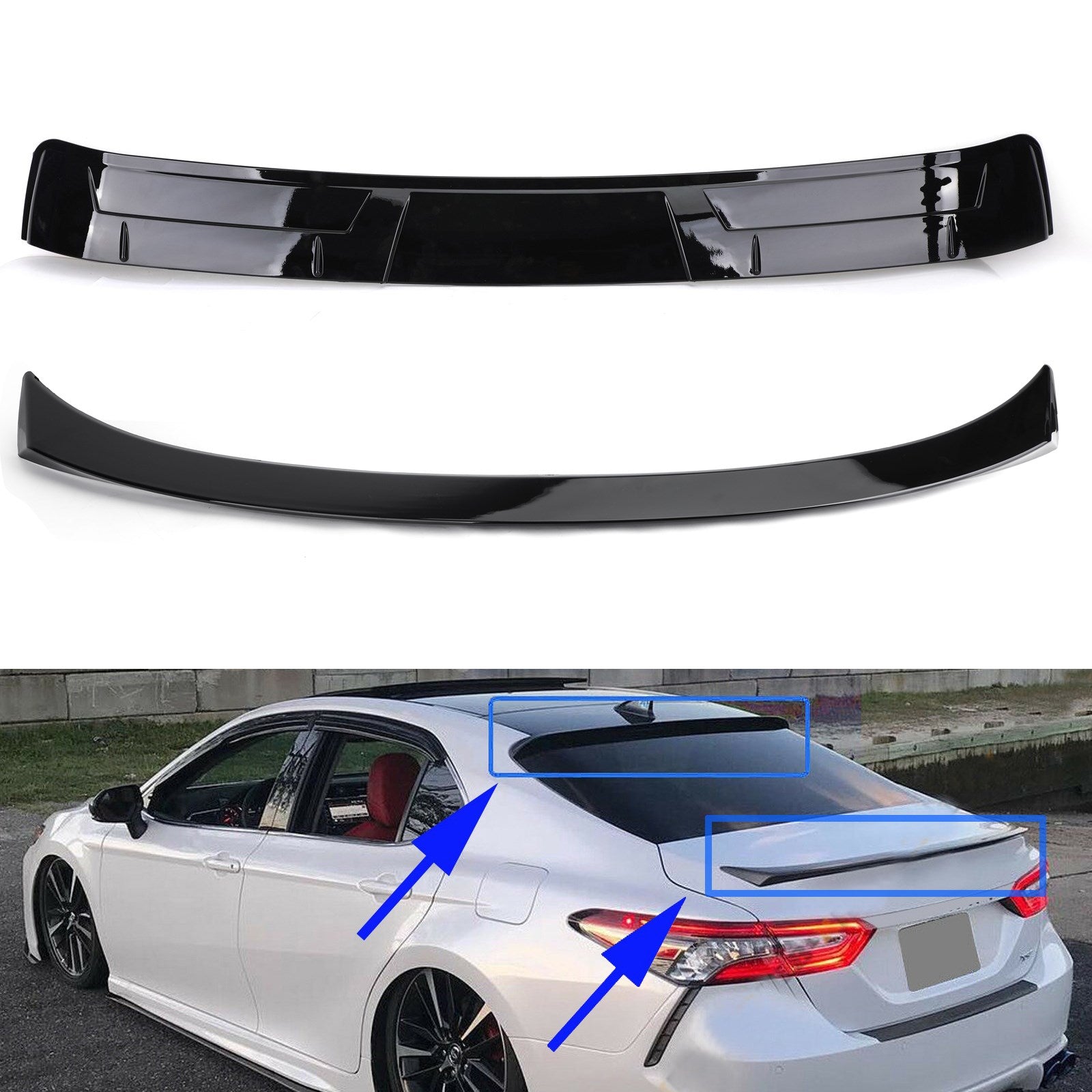 Glossy Black Rear Spoiler Wings Fit For Toyota Camry LE SE XSE XLE 2018-2024