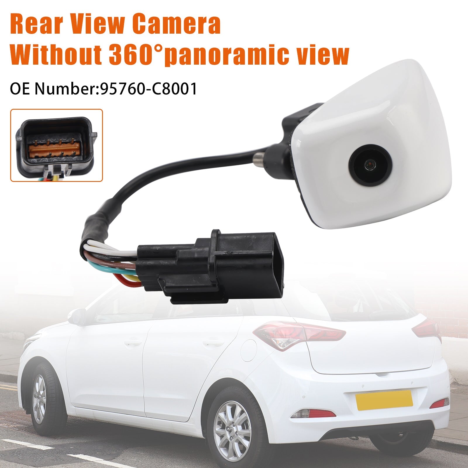 White Rear View Camera 95760-C8001 Without 360~For Hyundai i20 2018