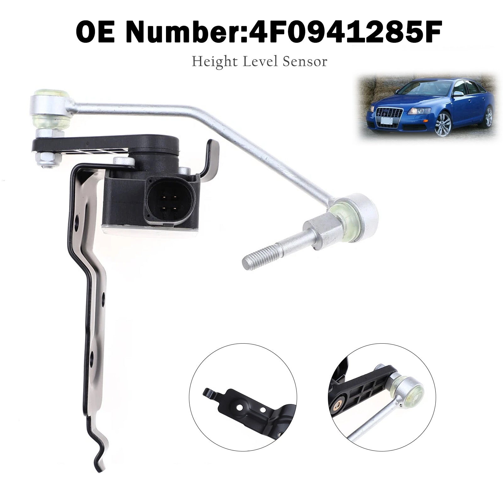 Front Left Headlight Level Sensor 4F0941285F For Audi A6 Quattro S6 2005-2011