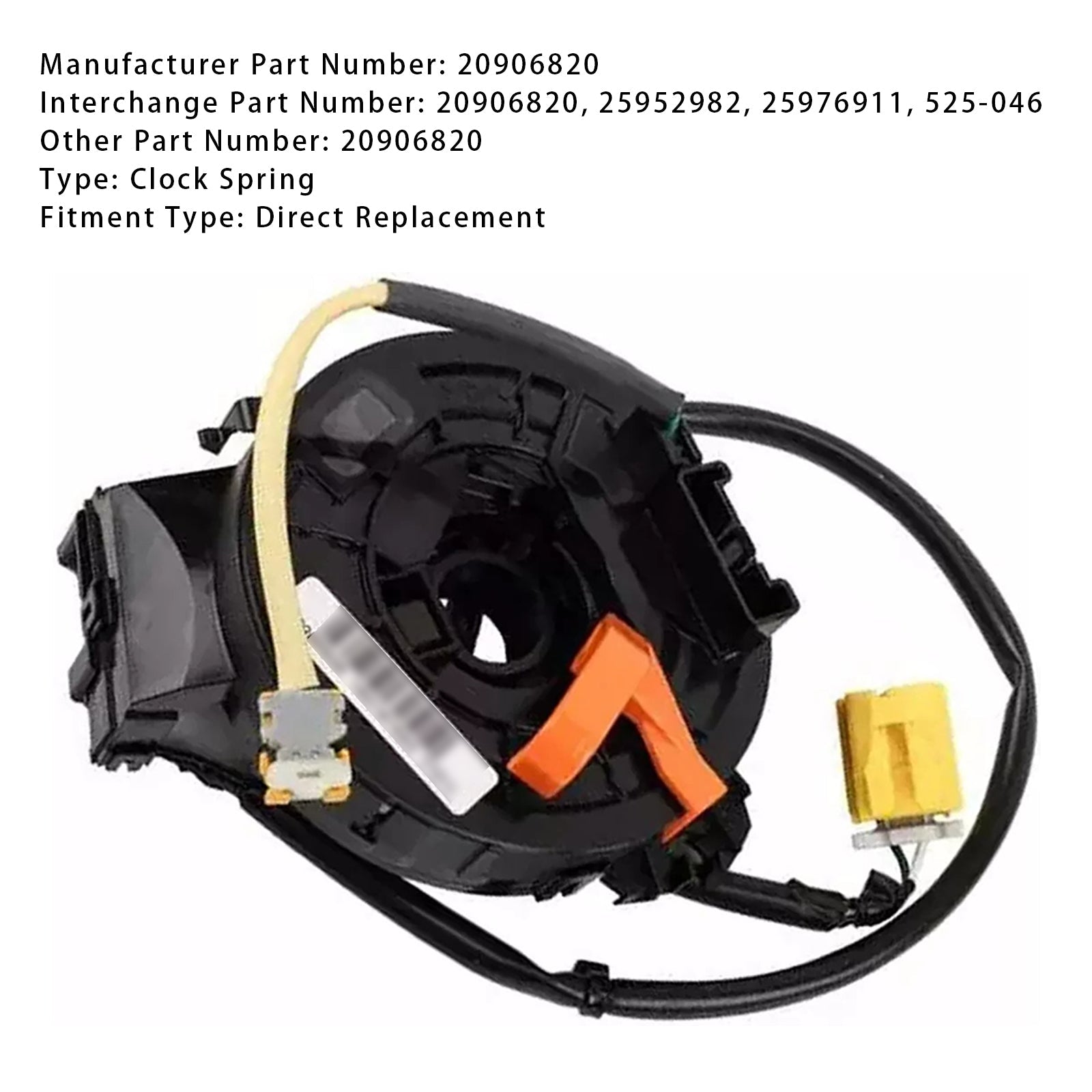 2010-2017 Chevrolet Express GMC SAVANA 2500 3500 Clock Spring 20906820