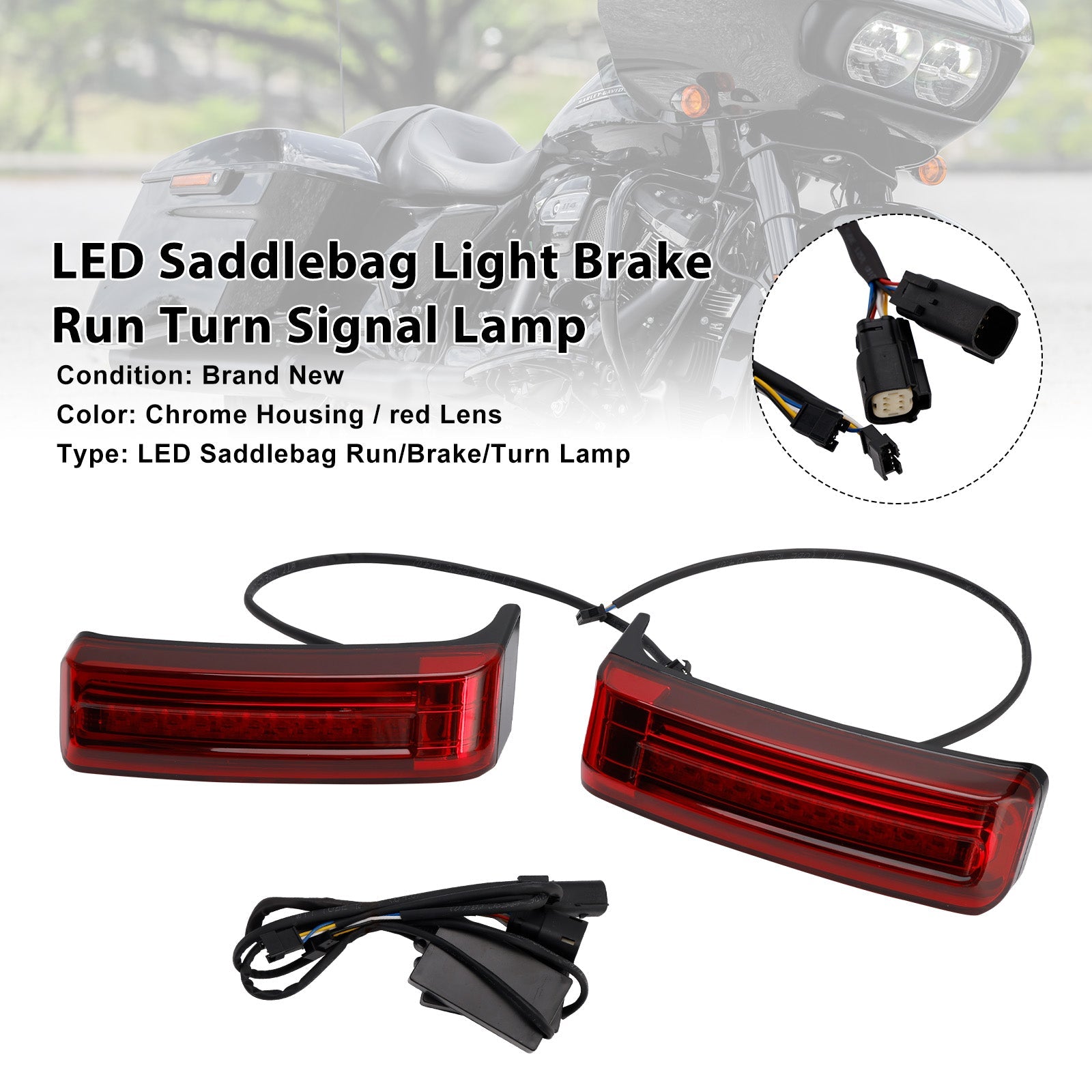 Saddlebag Light Brake Run Turn Signal Lamp For Touring Road Glide 2014-2023
