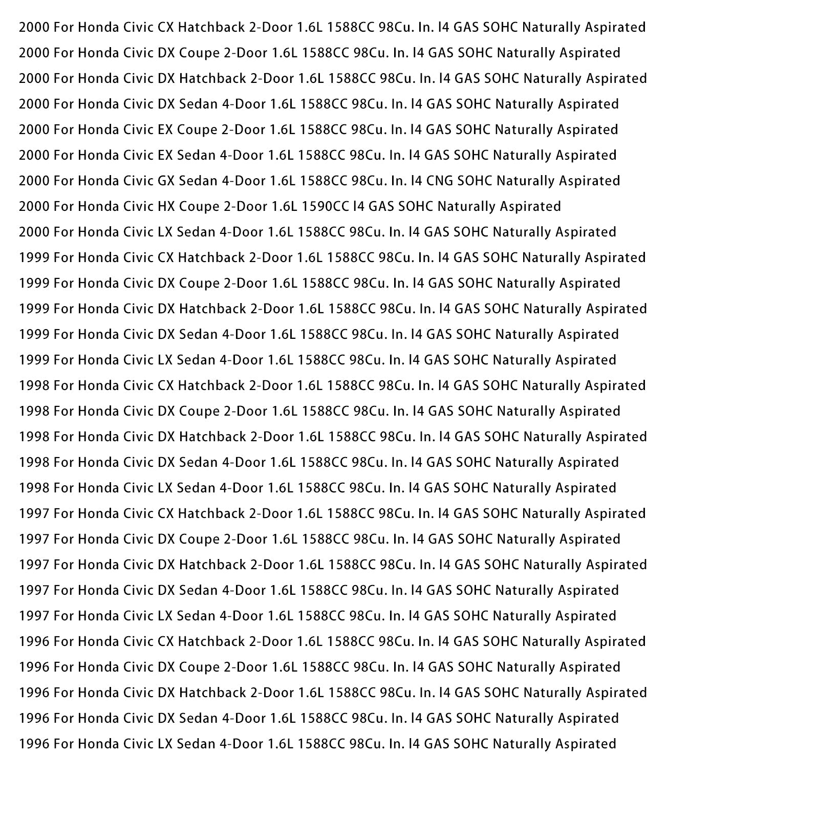 1996-2000 Honda Civic CX DX EX Throttle Body Assembly 16400-P2P-A51