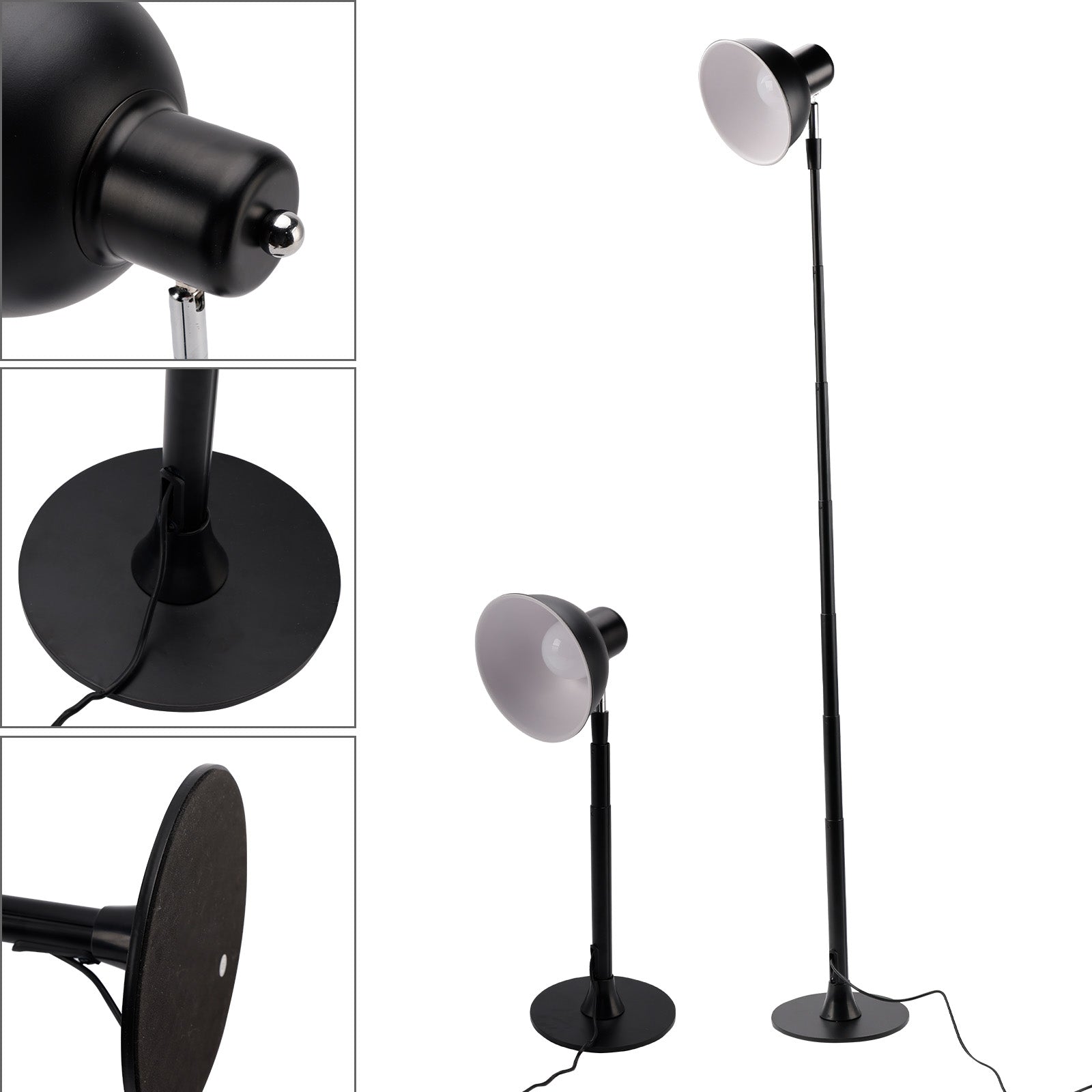 Dimmable for Bedroom/Office-Walnut Adjustable LED Floor & Table Lamp 3 Colors