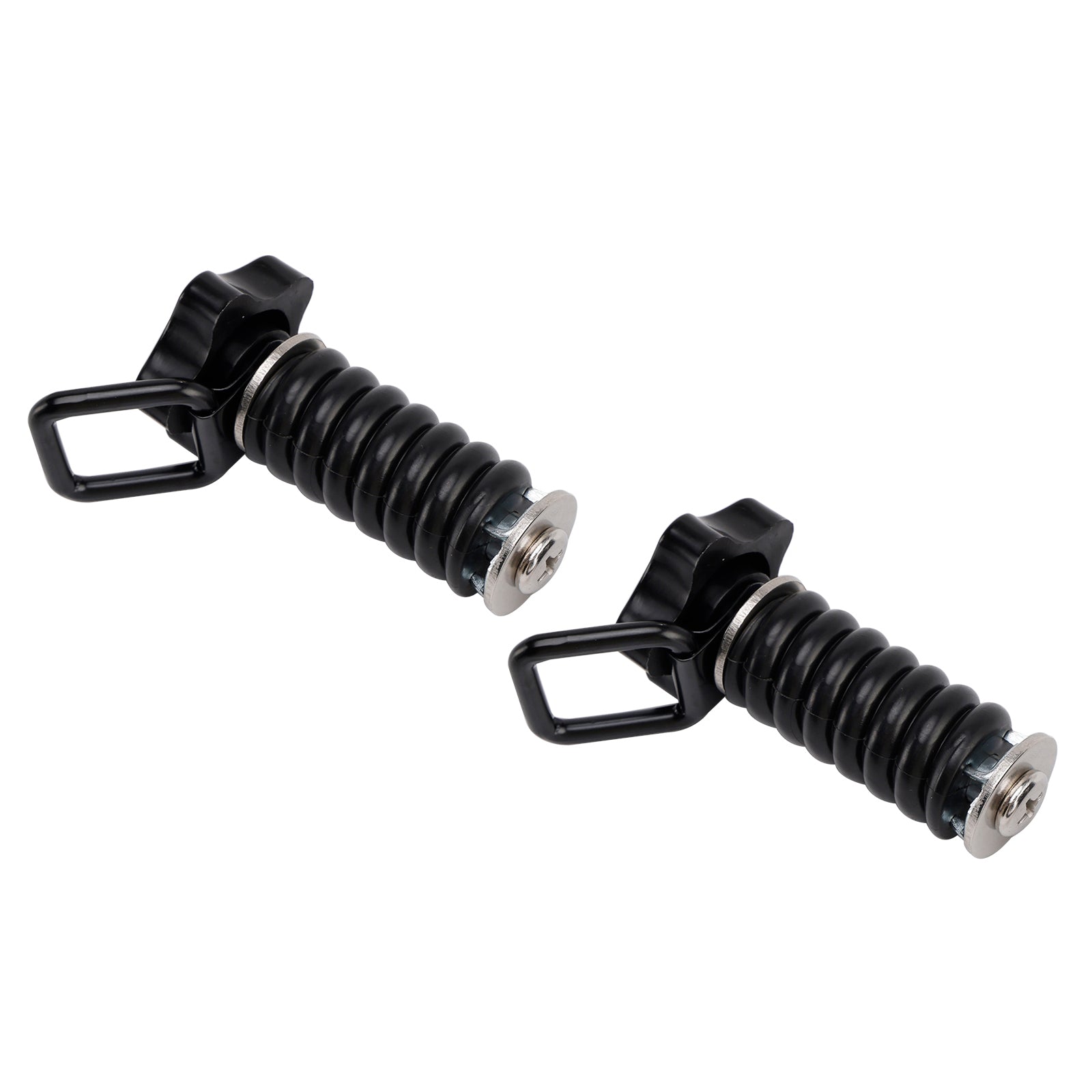 Pair Tie Down Anchor With D-Ring 1" Black Black For Polaris Rzr 570 800 900 1000