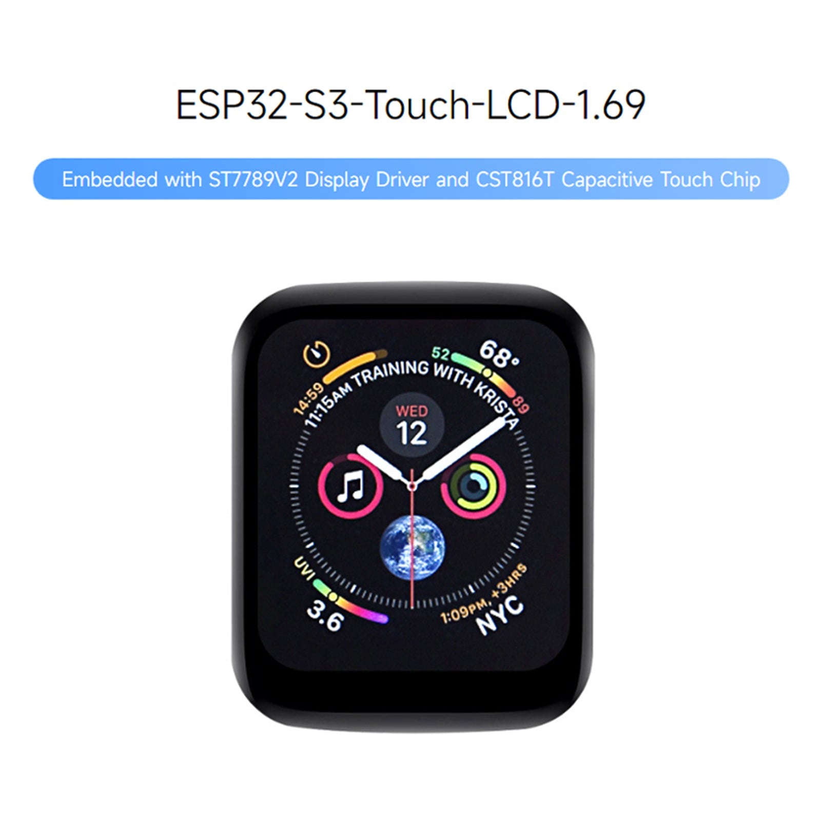 ESP32-S3 1.69-inch Touch Screen Development Board WIFI Bluetooth 262K Color LCD