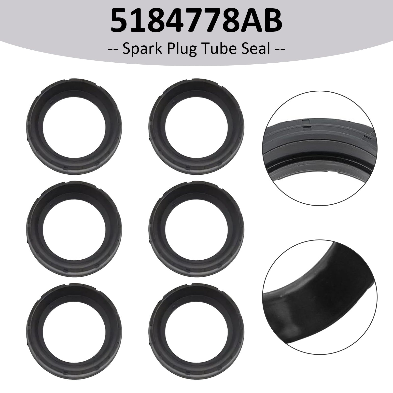 6Pcs Spark Plug Tube Seal for Jeep Wrangler Cherokee 2012-2024 5184778AB