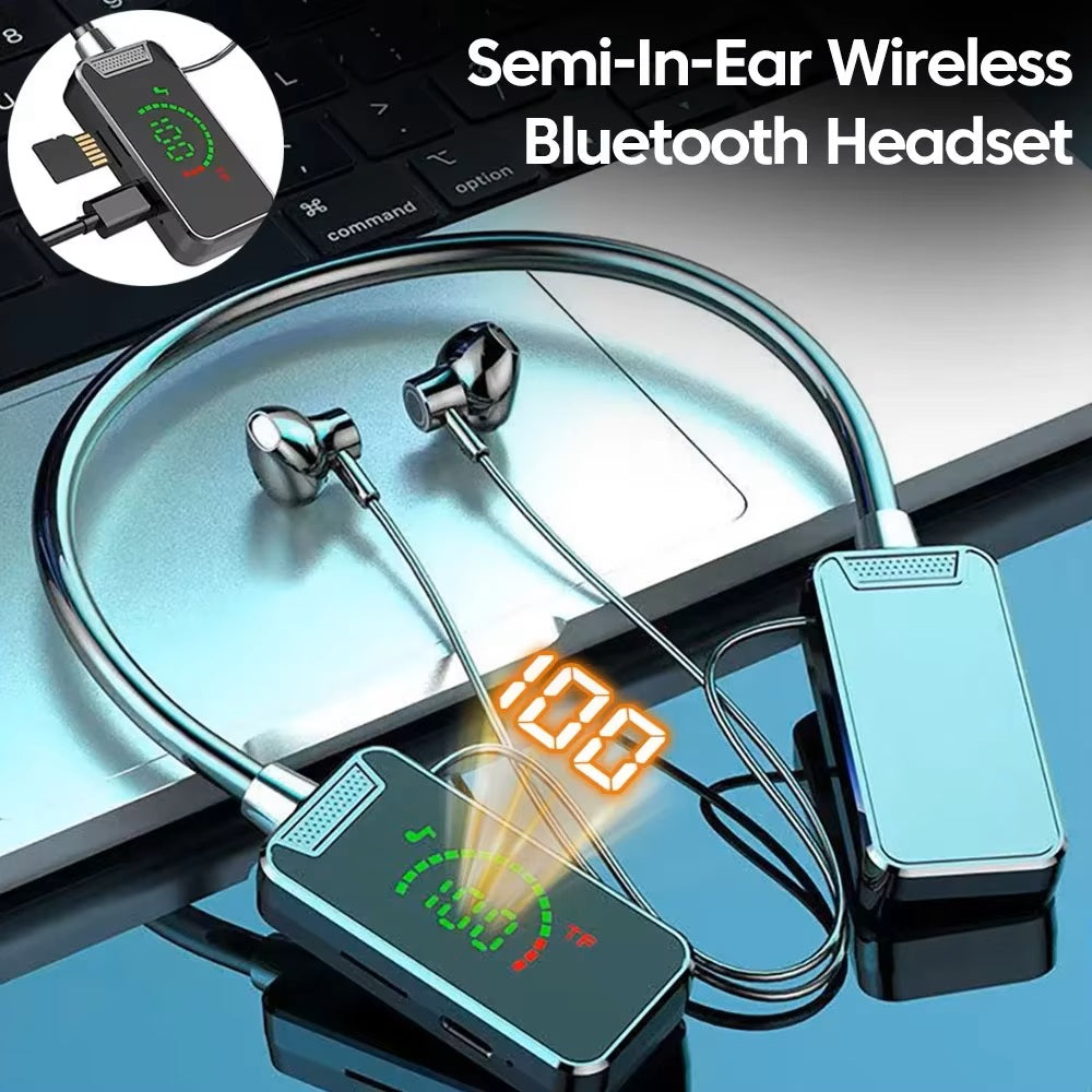 Bluetooth Headphones 5.3 Smart Digital Display for Games Live Singing Ear-Return