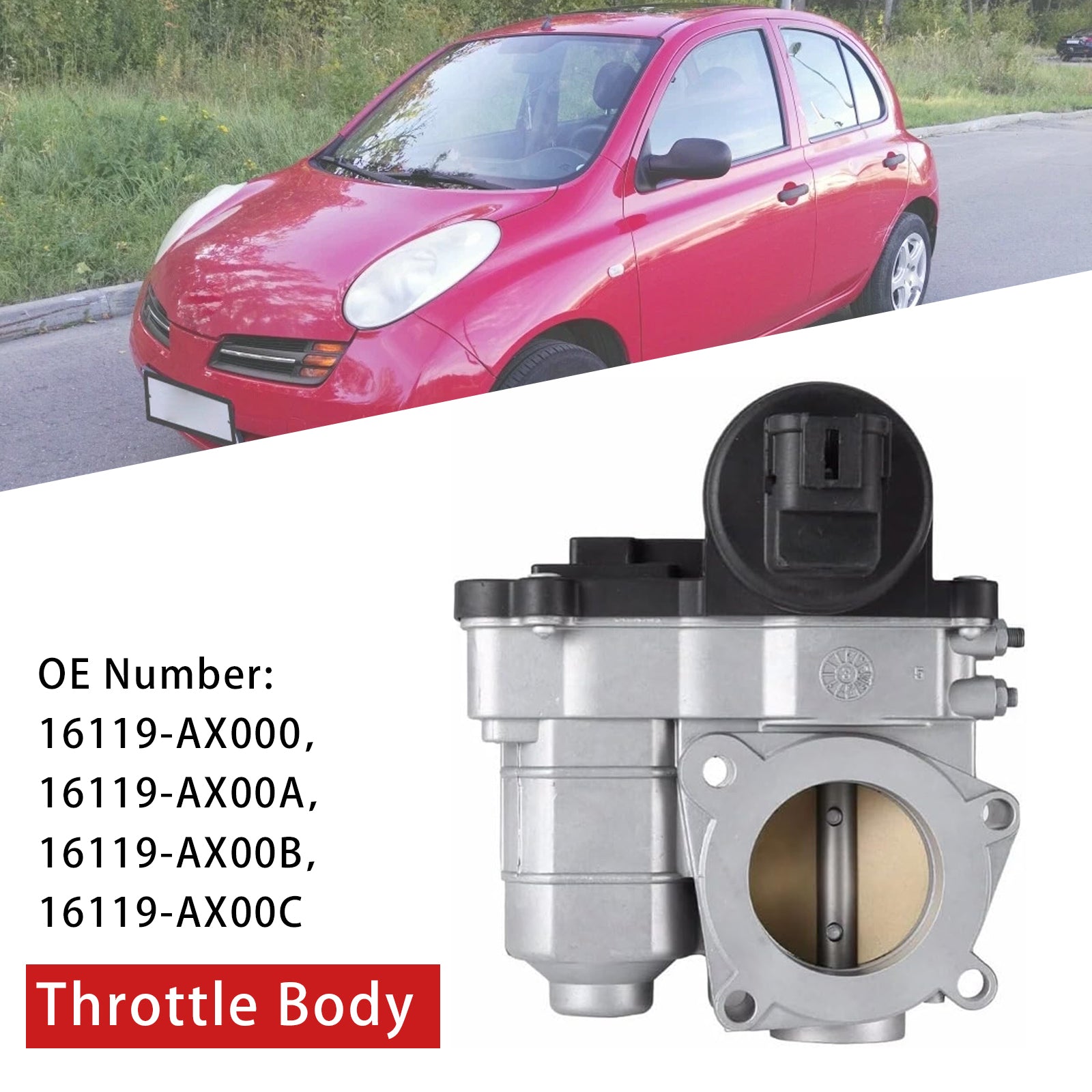 2006-2012 For Nissan Note (E11,NE11) 1.4 1386 ccm,65 kw,88 hp Throttle Body 16119-AX000