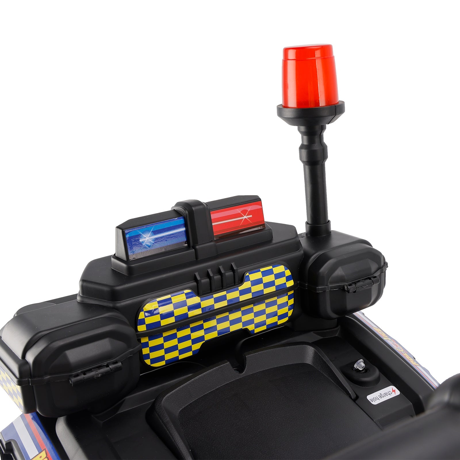 Dual Electric 6V Ride On Atv Police Car For Kid Toy Off-Road 4 Wheeler Car