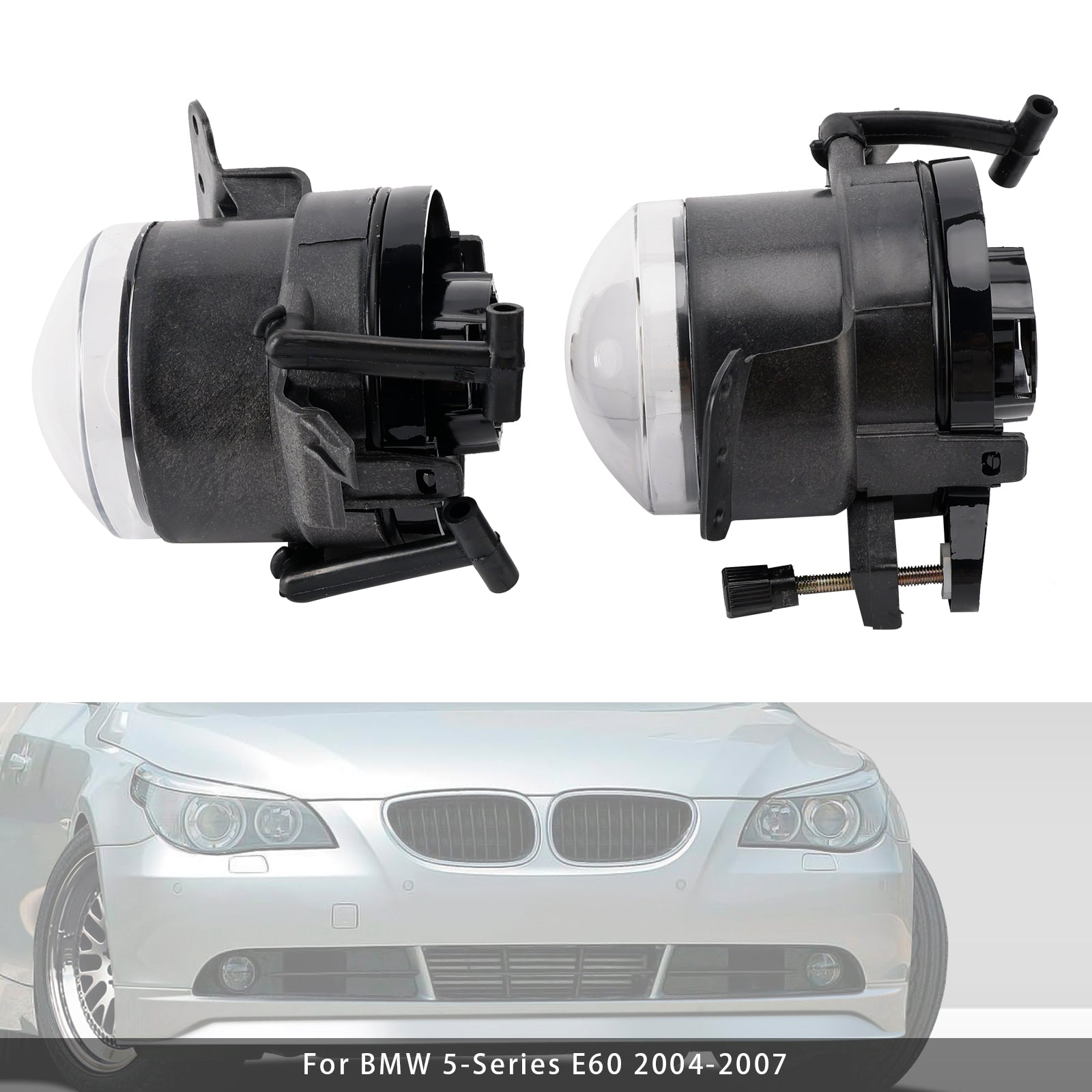 2004-2007 BMW E60 5-Series Pair Front Bumper Fog Light Lamp Bulb Housing