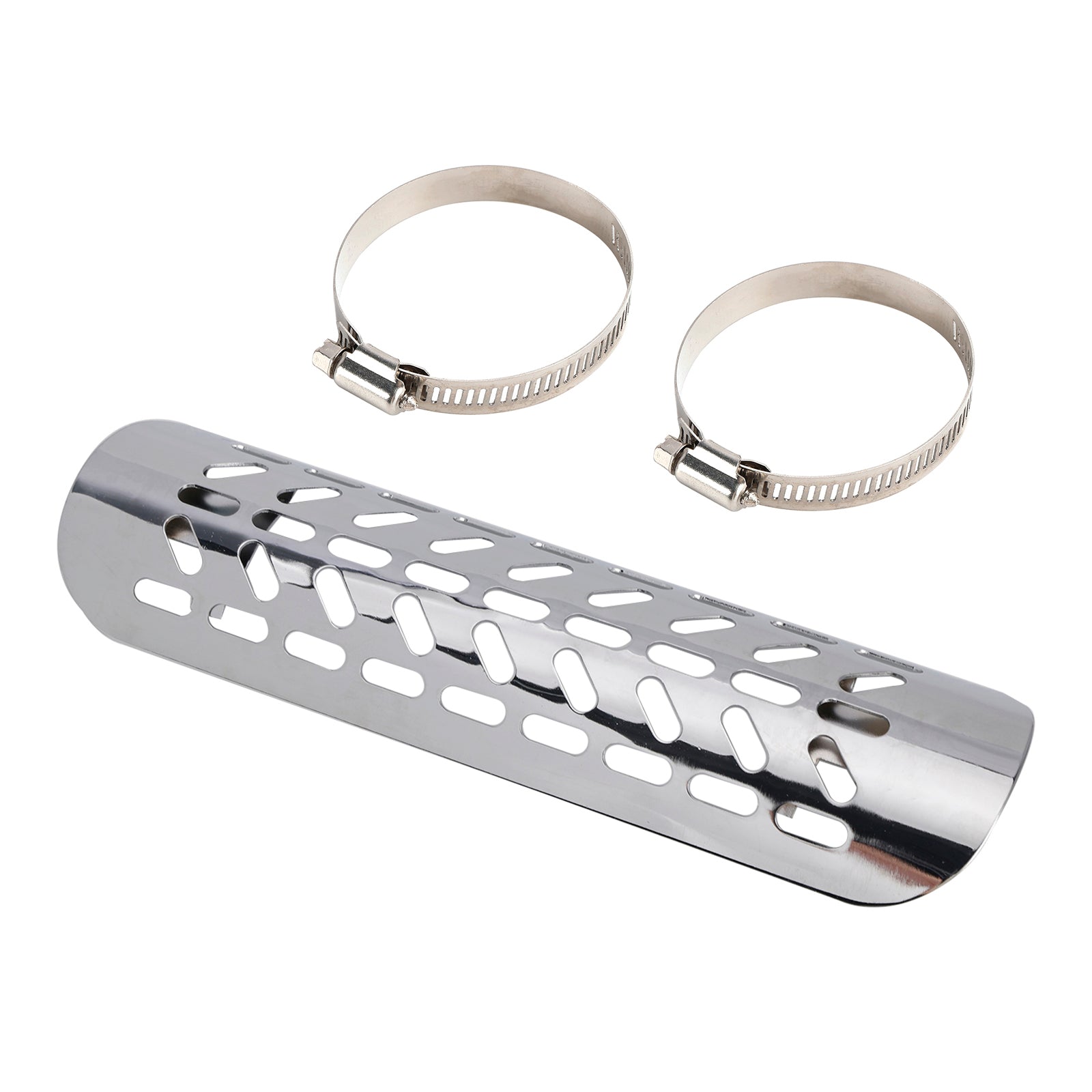 Steel Exhaust Muffler Pipe Heat Deflector Cover Chromeb For Motorcycle Scooter BlackD