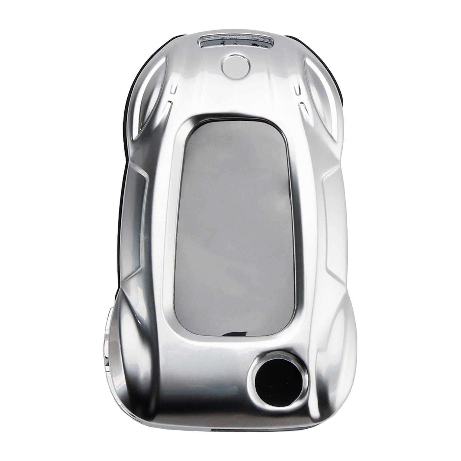 VW Polo Skoda Leather Alloy Zinc Car Key Silvery Case Cover