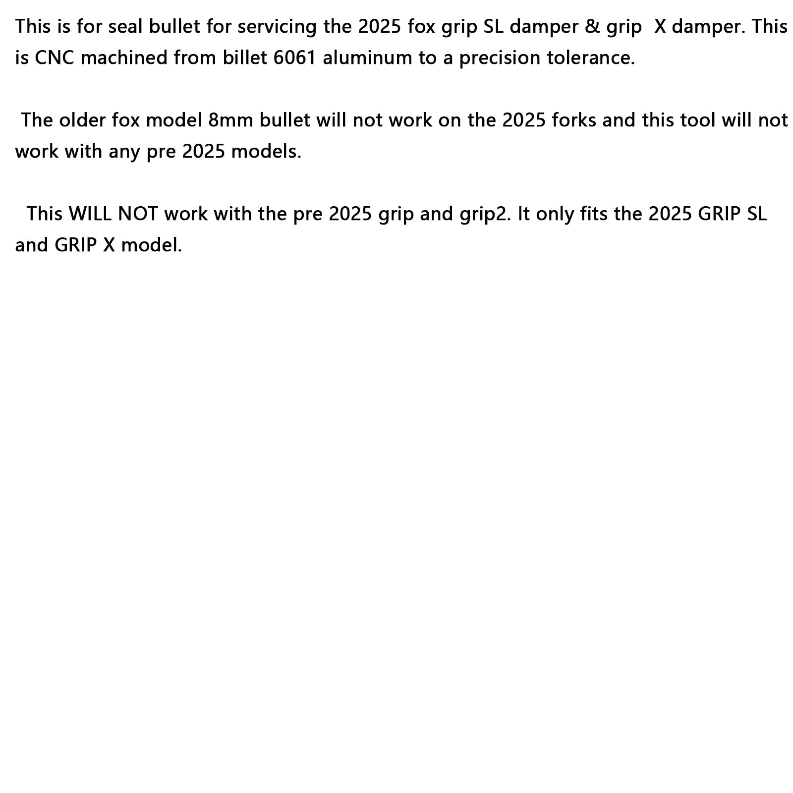 GRIP SL & Grip X Damper Cartridge Bullet for FOX servicing/rebuilding 2025