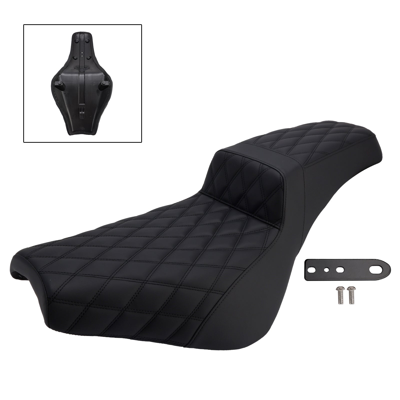 2021-2025 Street Bob 114 Softail Ribbed Complete Cushion Rider Passenger Seat