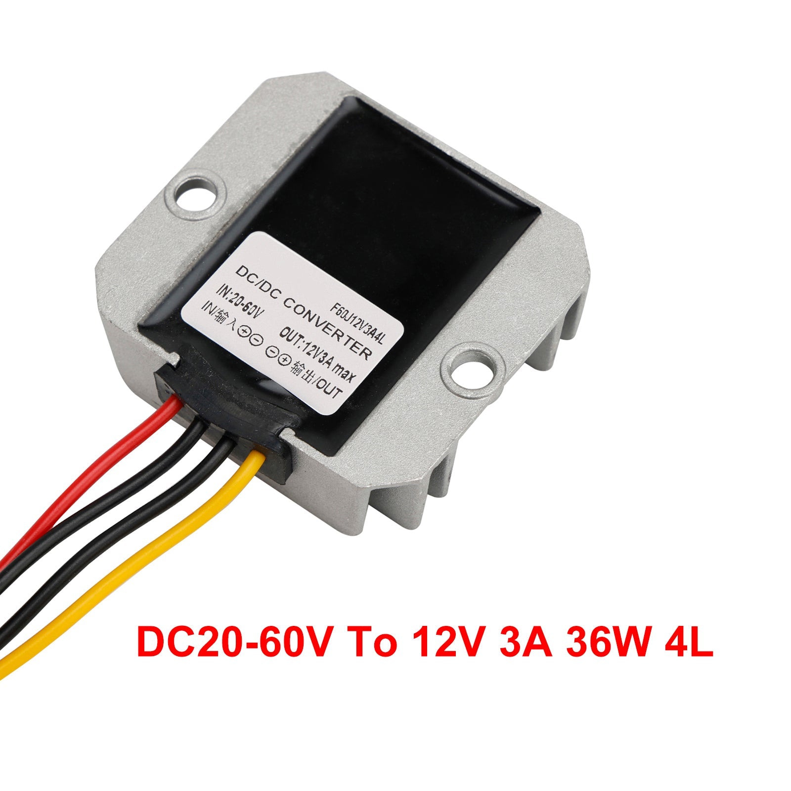 WaterProof 20-60V to 12V 3A 36W Step Down DC/DC Power Converter Regulator