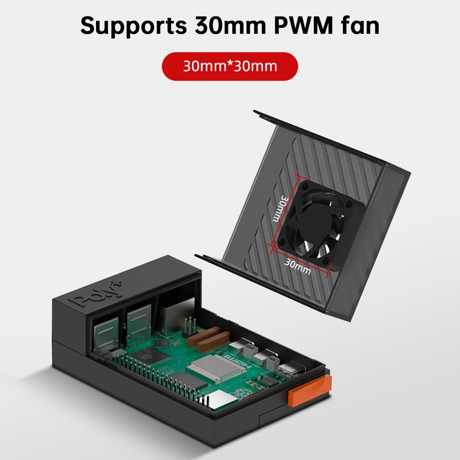 Raspberry Pi 5 POLY5+ Case Argon POLY 5+ Box Compatible with PWM Cooling Fan ABS
