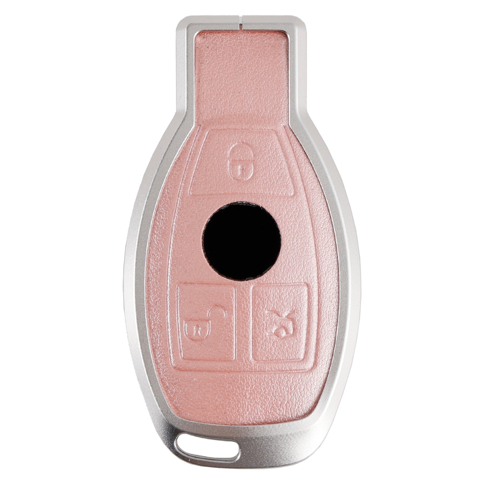 Benz GLC GLK CLS Leather Alloy Aluminum TPU Car Key Pink Case Cover