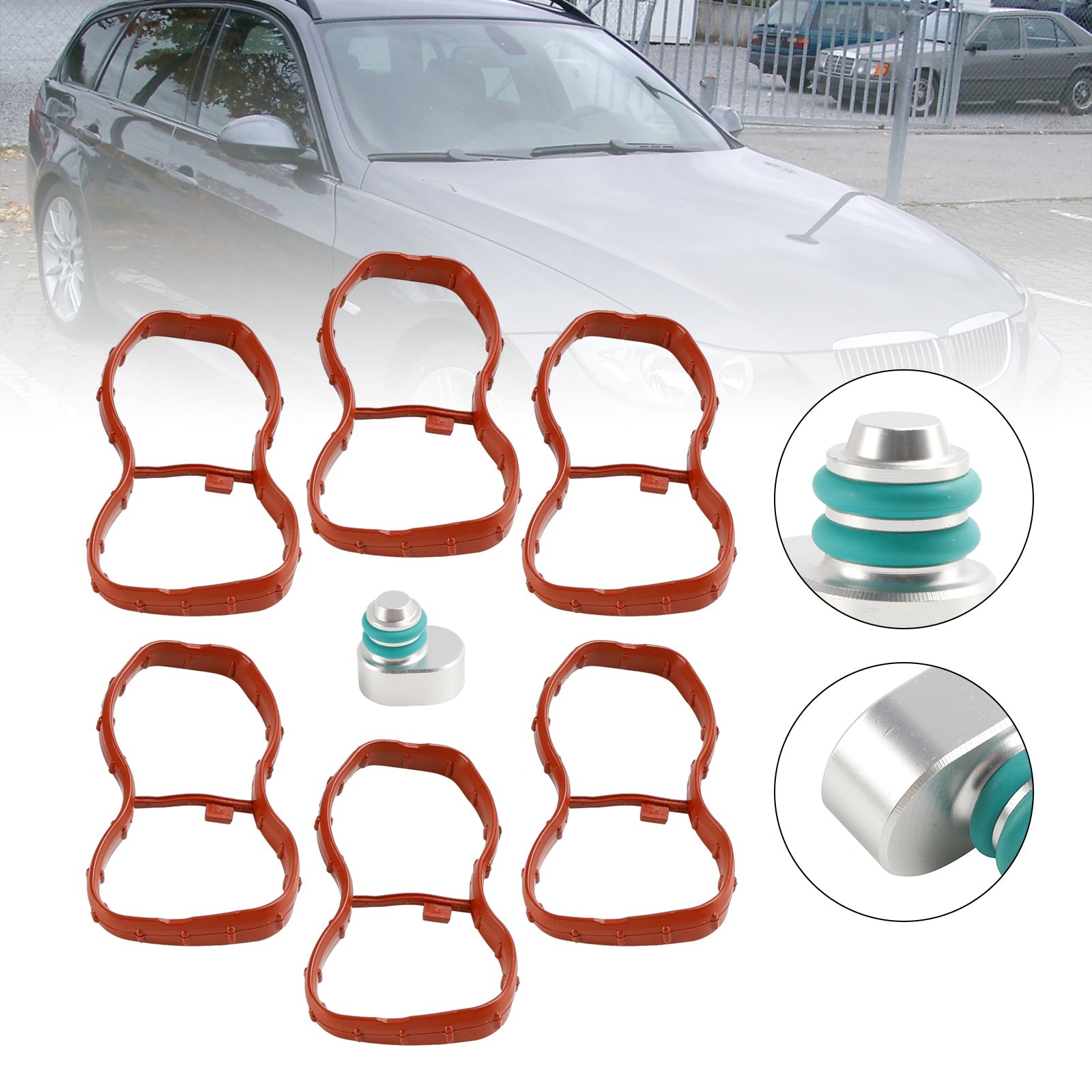 6PCS 섭취 매니 폴드 개스킷 1167807480 FIT BMW E90-93 F10 F11 F07 X5 X6 N57
