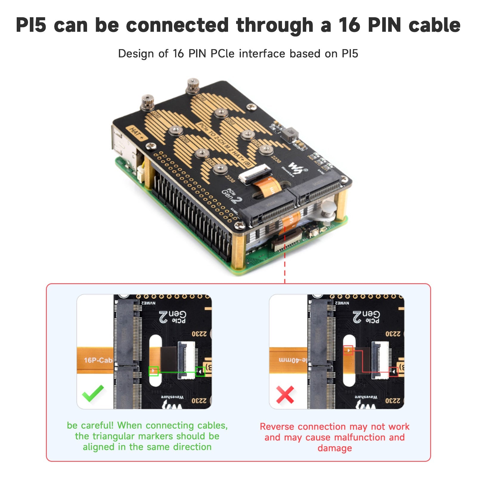 Raspberry Pi 5 PCIe Dual Channel Rotary Board Nvme Protocol Dual M.2 Hard Disk