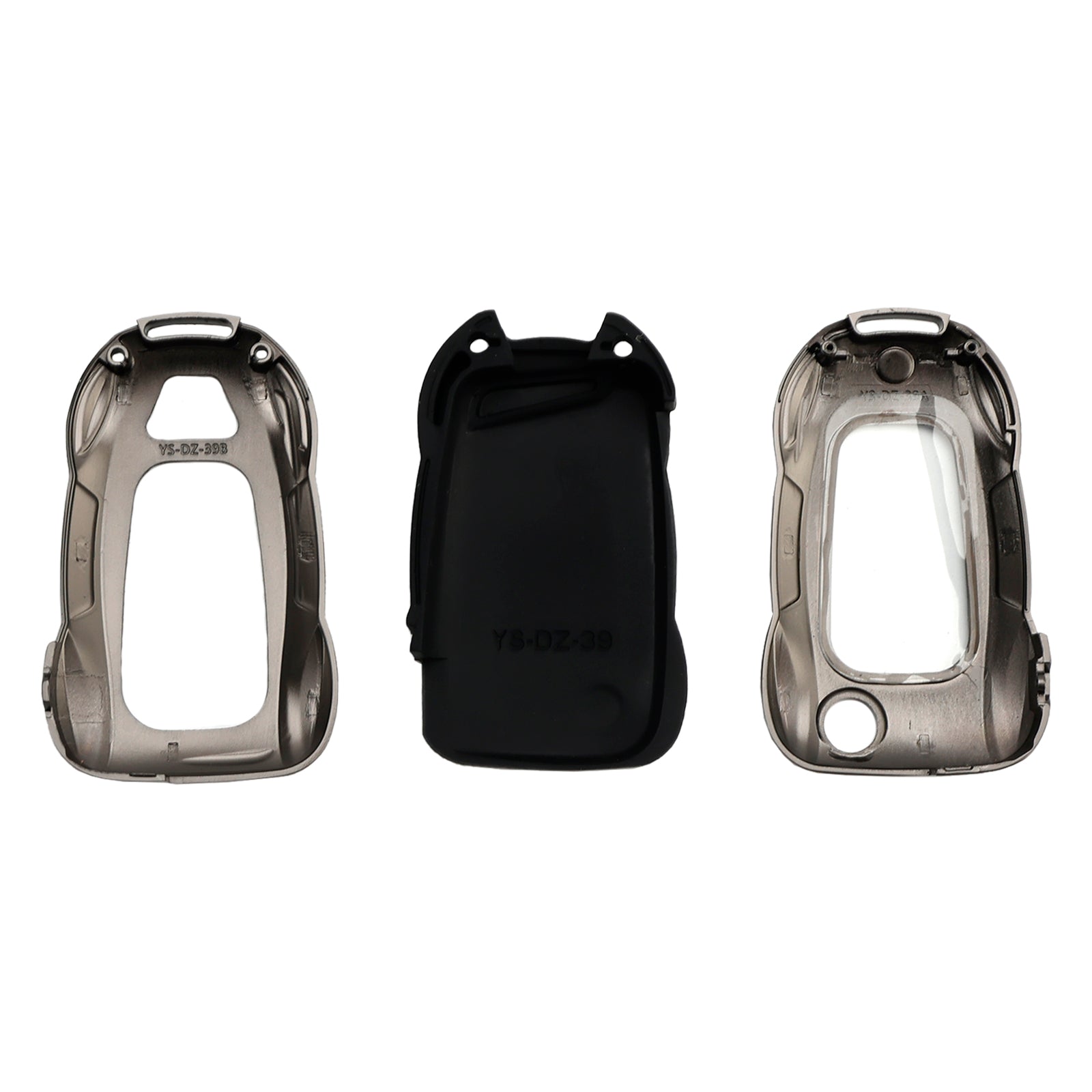 VW Polo Skoda Leather Alloy Zinc Car Key Gray Case Cover